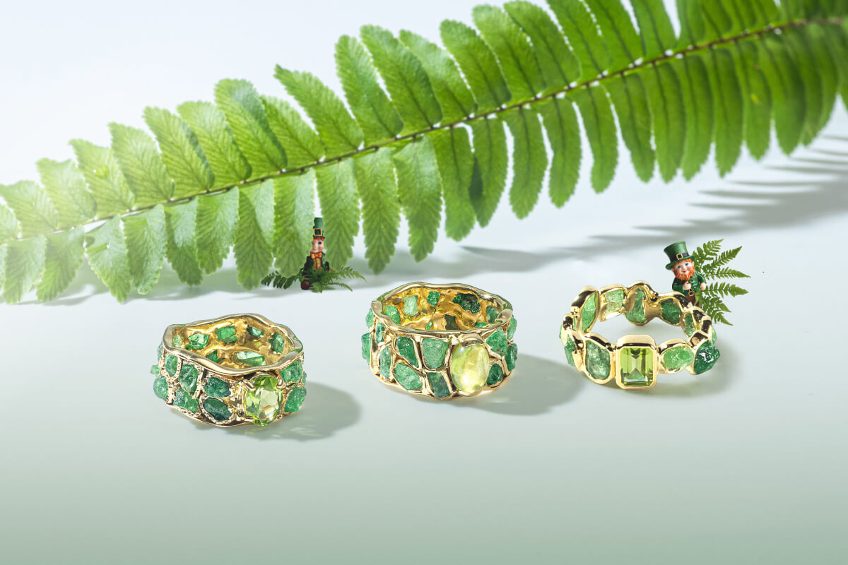 green gemstones jewelry collection for st patrick by german kabirski