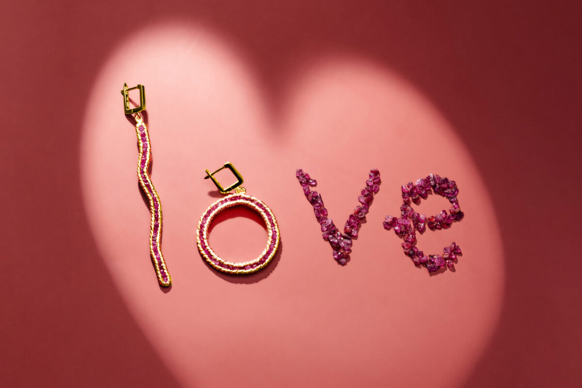 german kabirski imperfect love pink and red gemstones collection