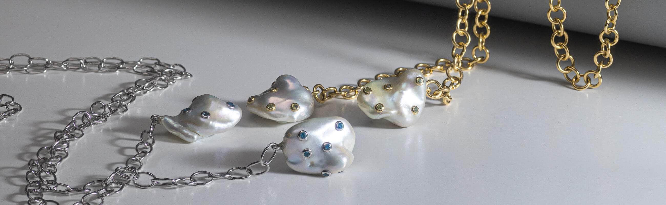 925 sterling silver necklaces with rhodium and gold plating