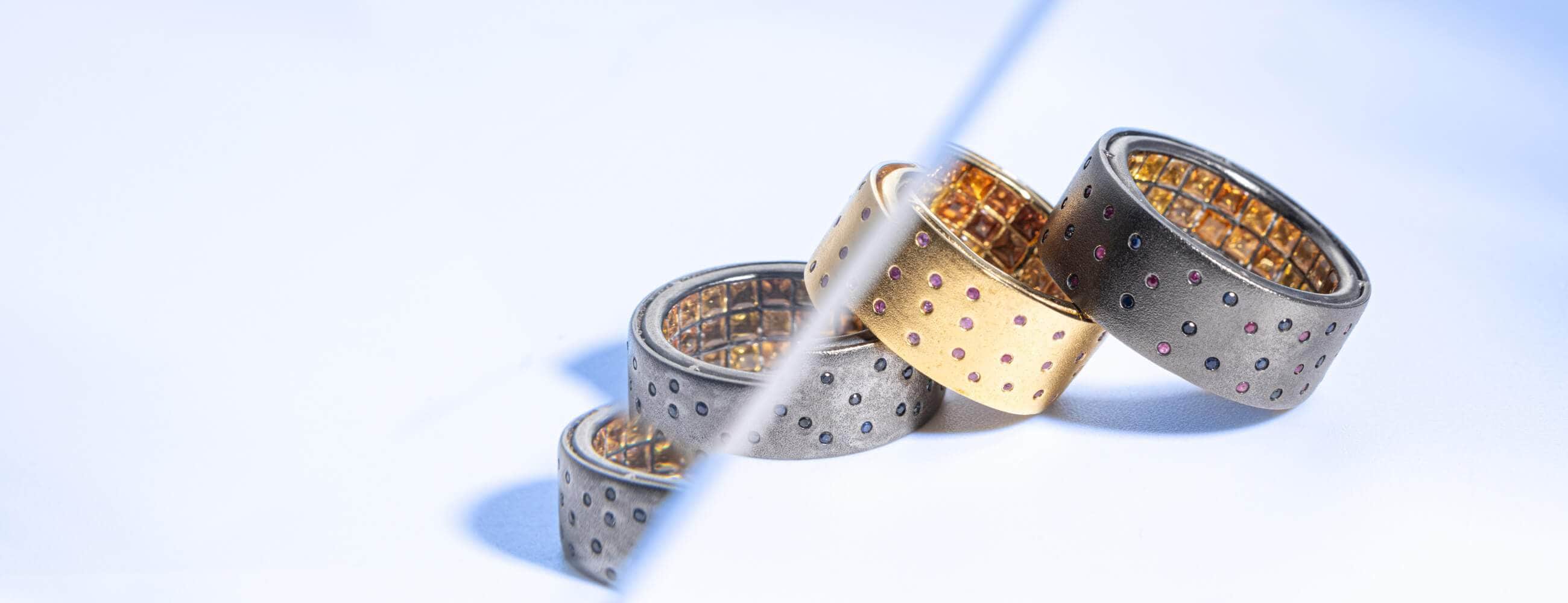 925 sterling silver rings with gemstones inside