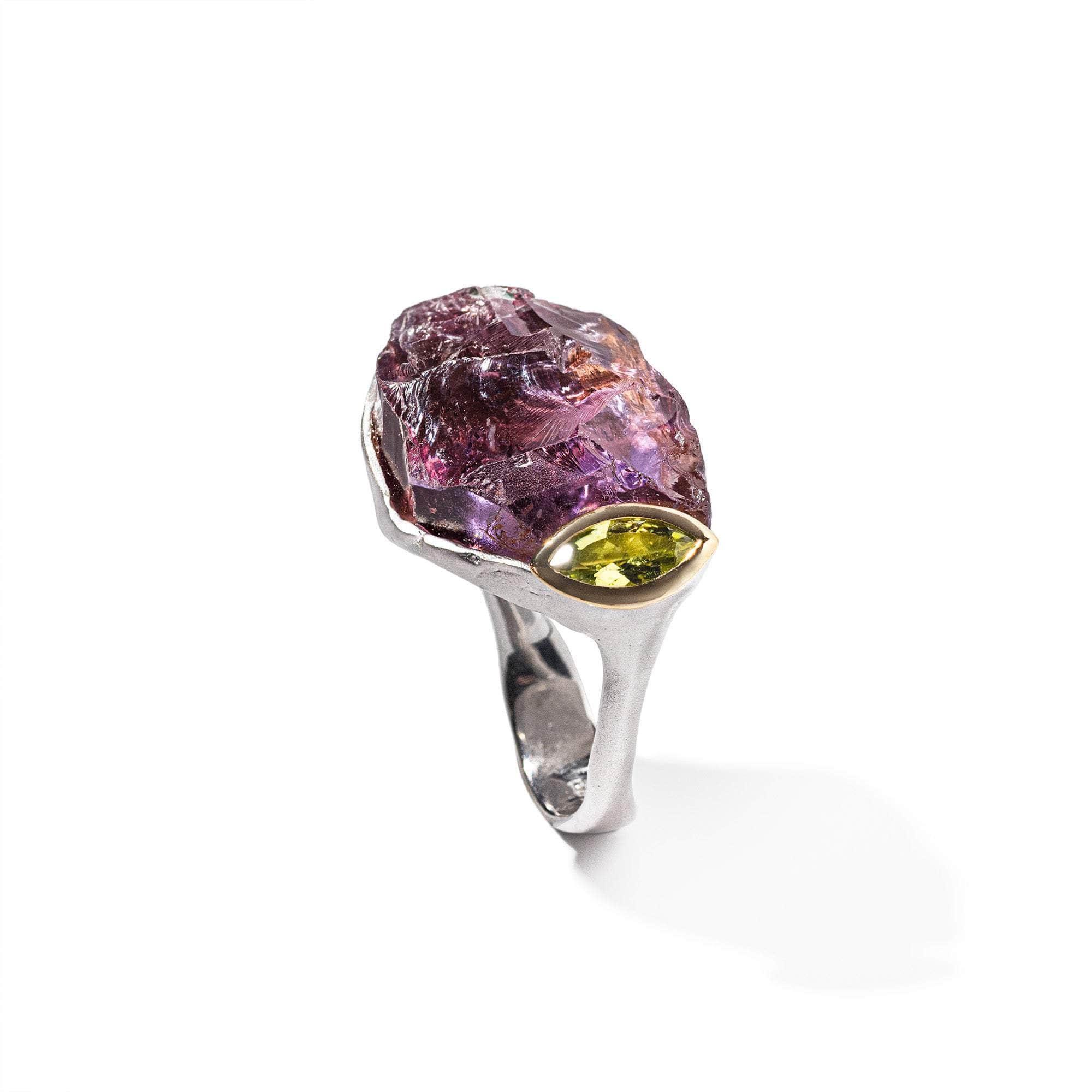 Amethyst hot sale peridot ring