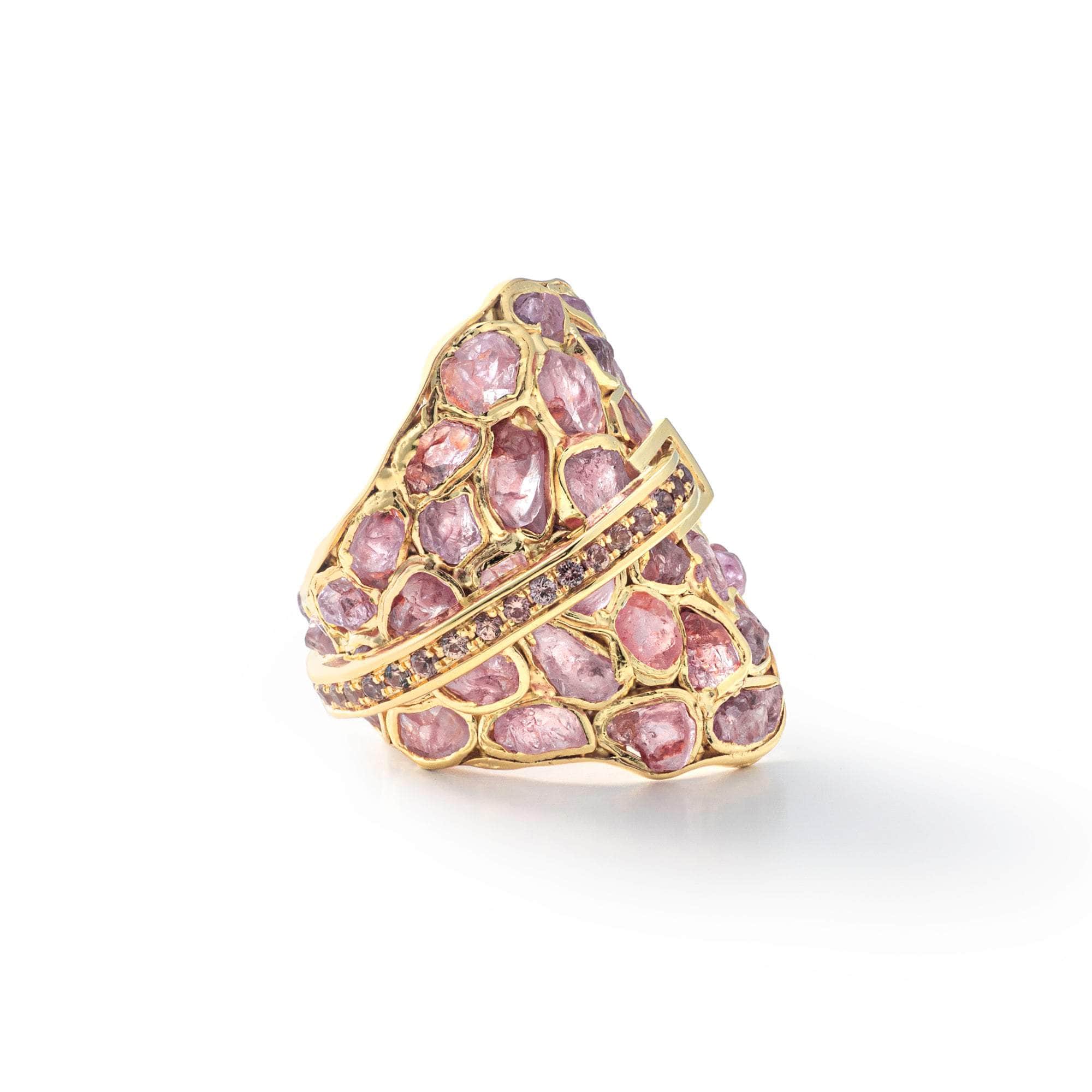 Lush Rough Pink Spinel and Pink Sapphire Ring GERMAN KABIRSKI