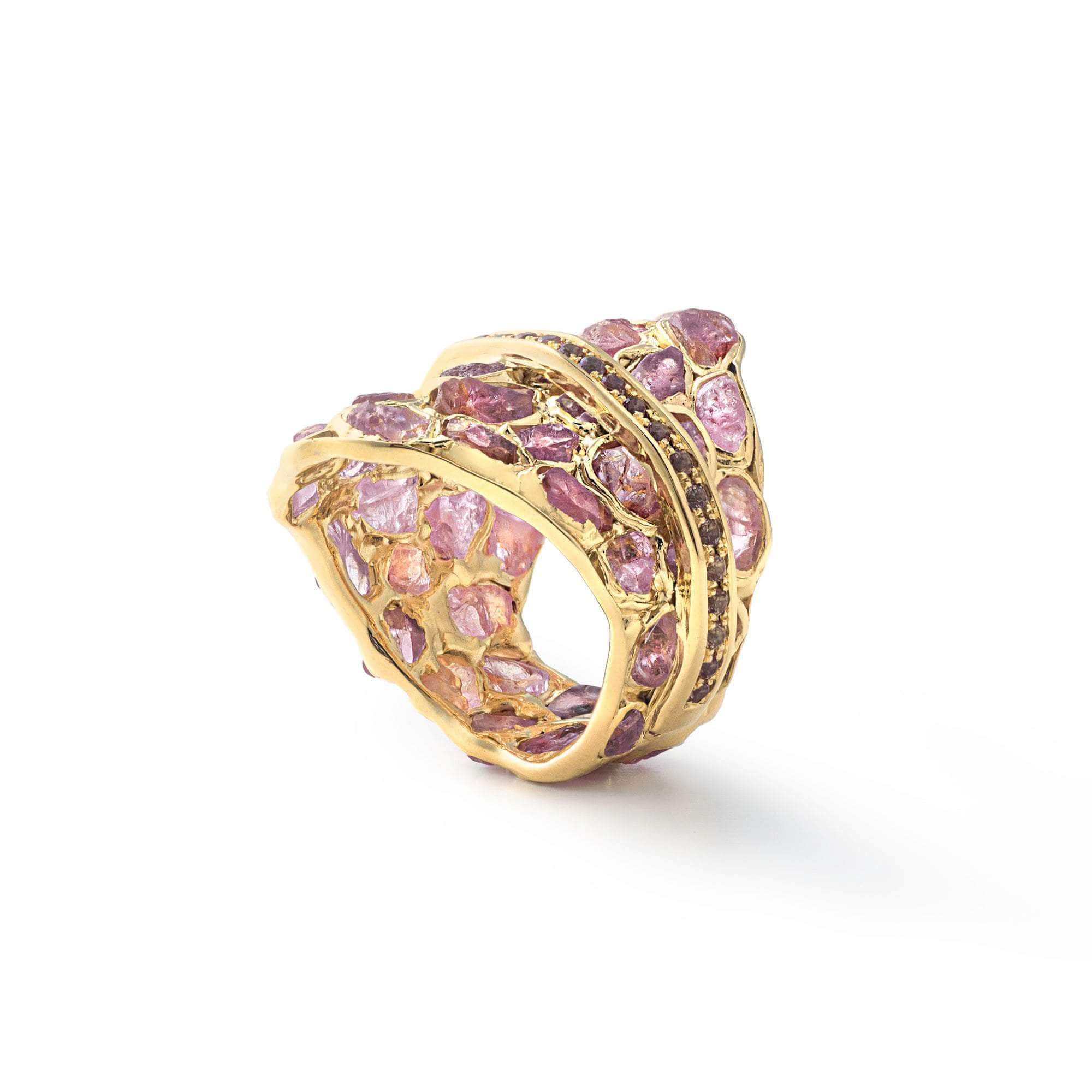 Lush Rough Pink Spinel and Pink Sapphire Ring GERMAN KABIRSKI