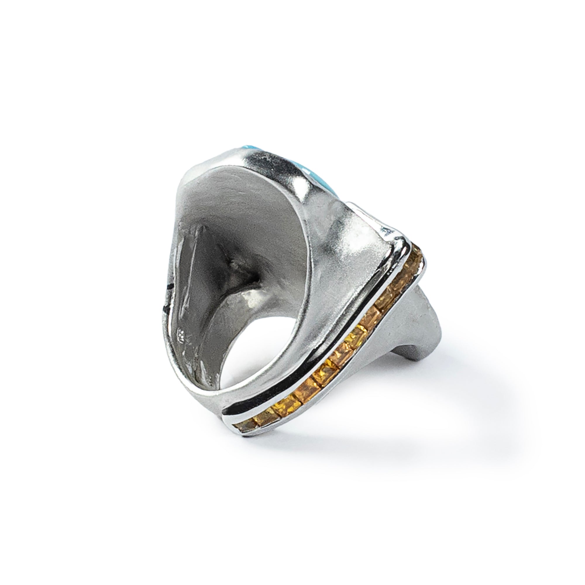 Vann Rough Turquoise and Sapphire Ring