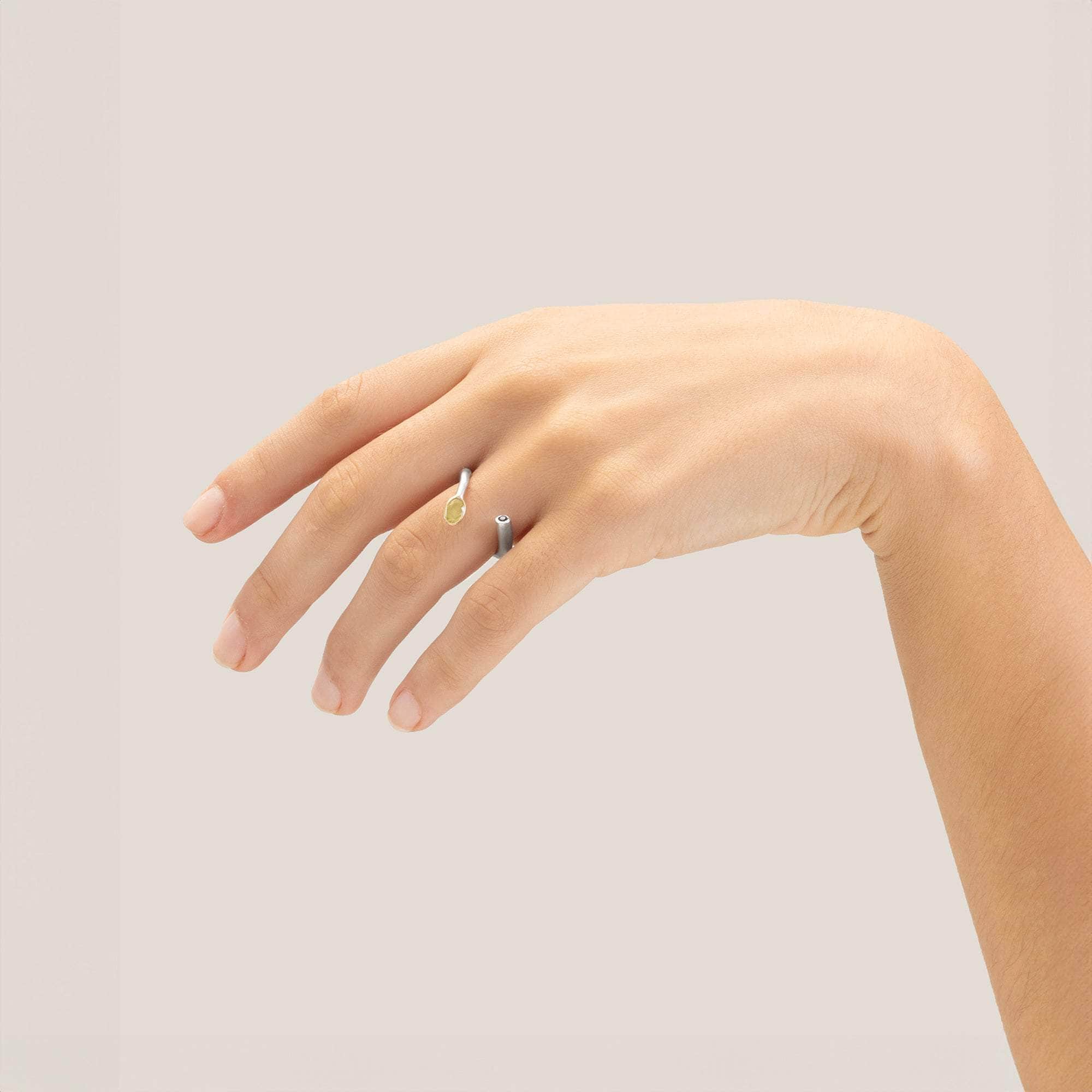 Arbor Yellow Sapphire and Black Spinel Ring