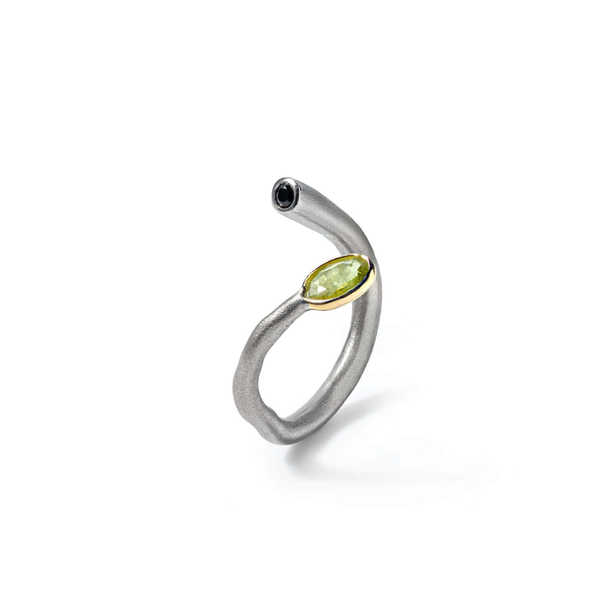 Arbor Yellow Sapphire and Black Spinel Ring