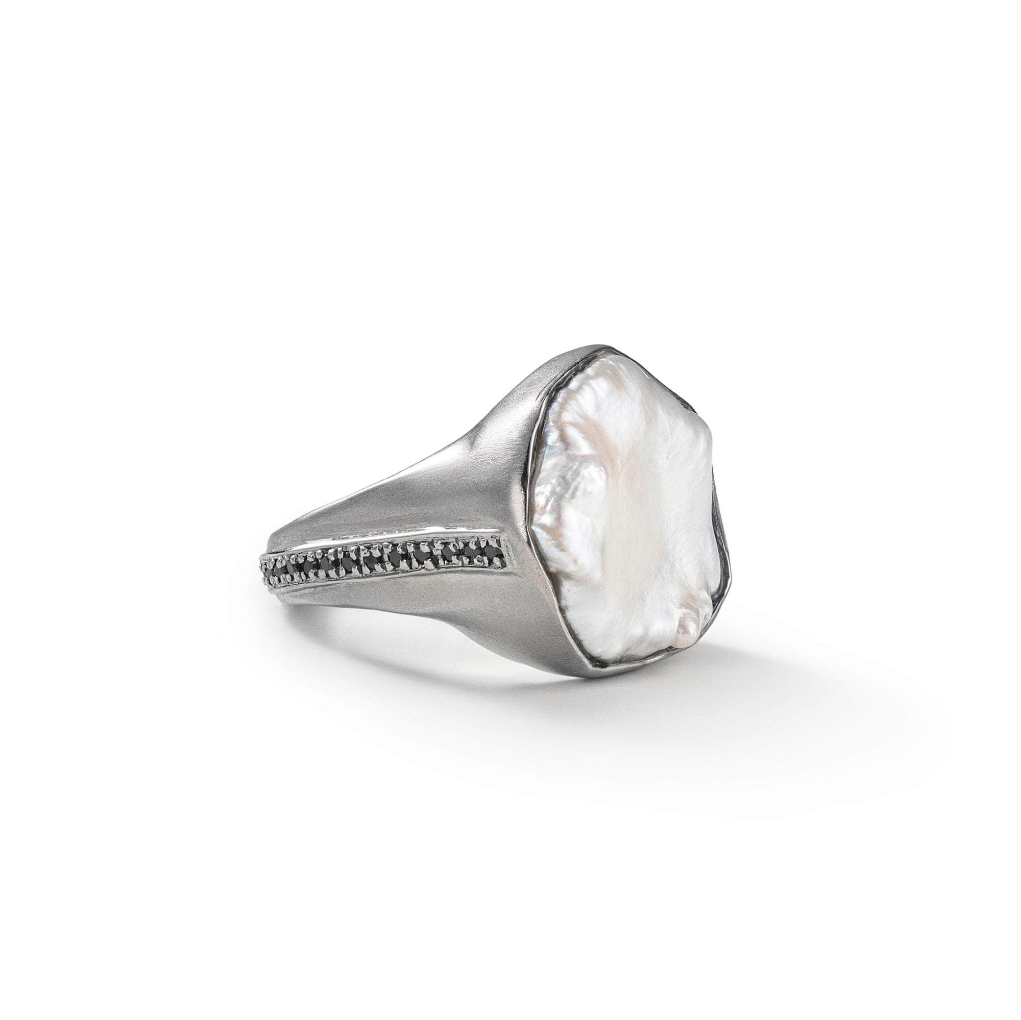 Aswad Baroque Pearl and Black Spinel Ring GERMAN KABIRSKI