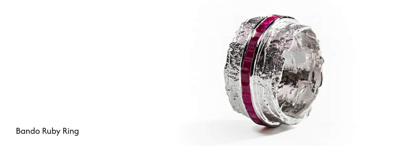 bando ruby ring 925 silver