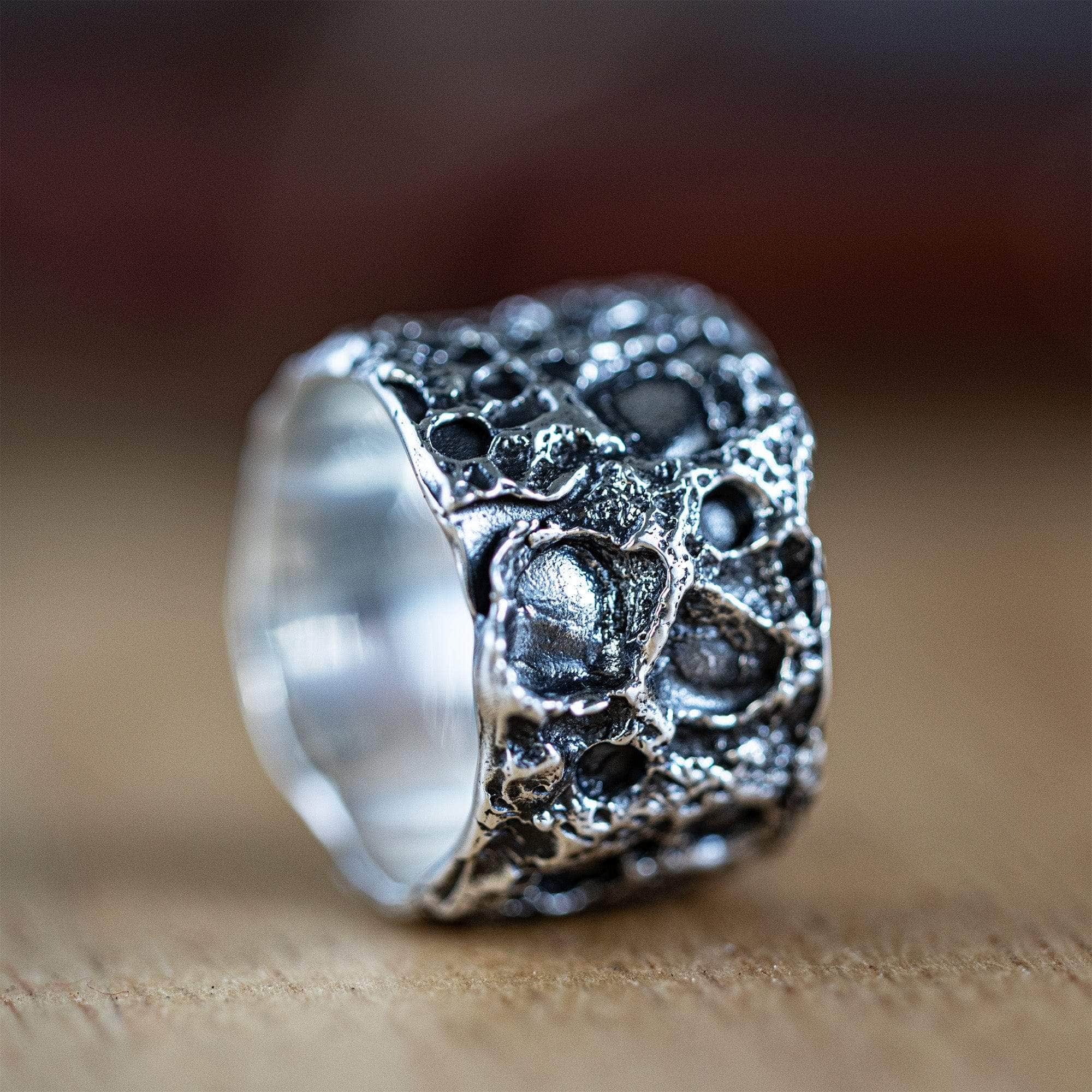 Brume Handmade Sterling Silver Ring with Rugged Texture