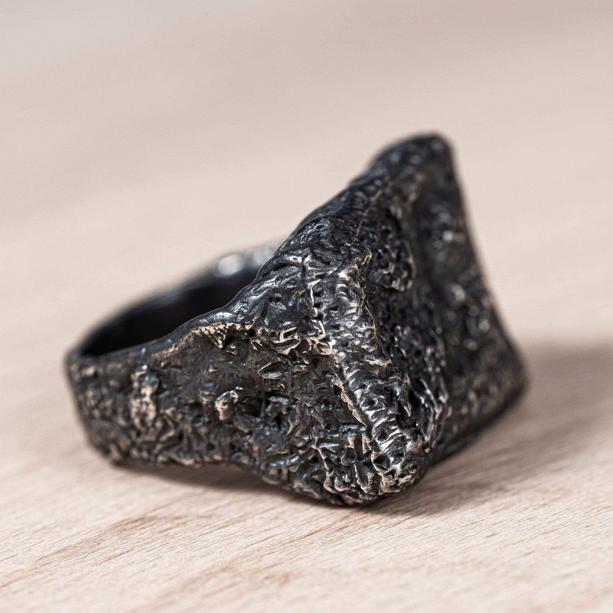 Cairn Sterling Silver Ring with Natural, Weathered Texture