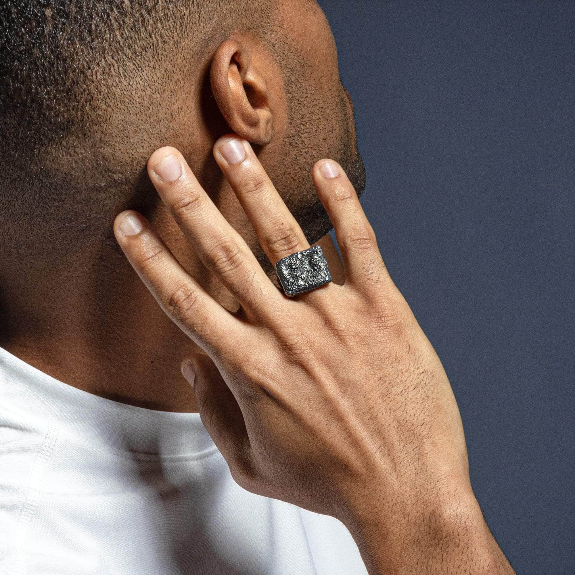 Cairn Sterling Silver Ring with Natural, Weathered Texture