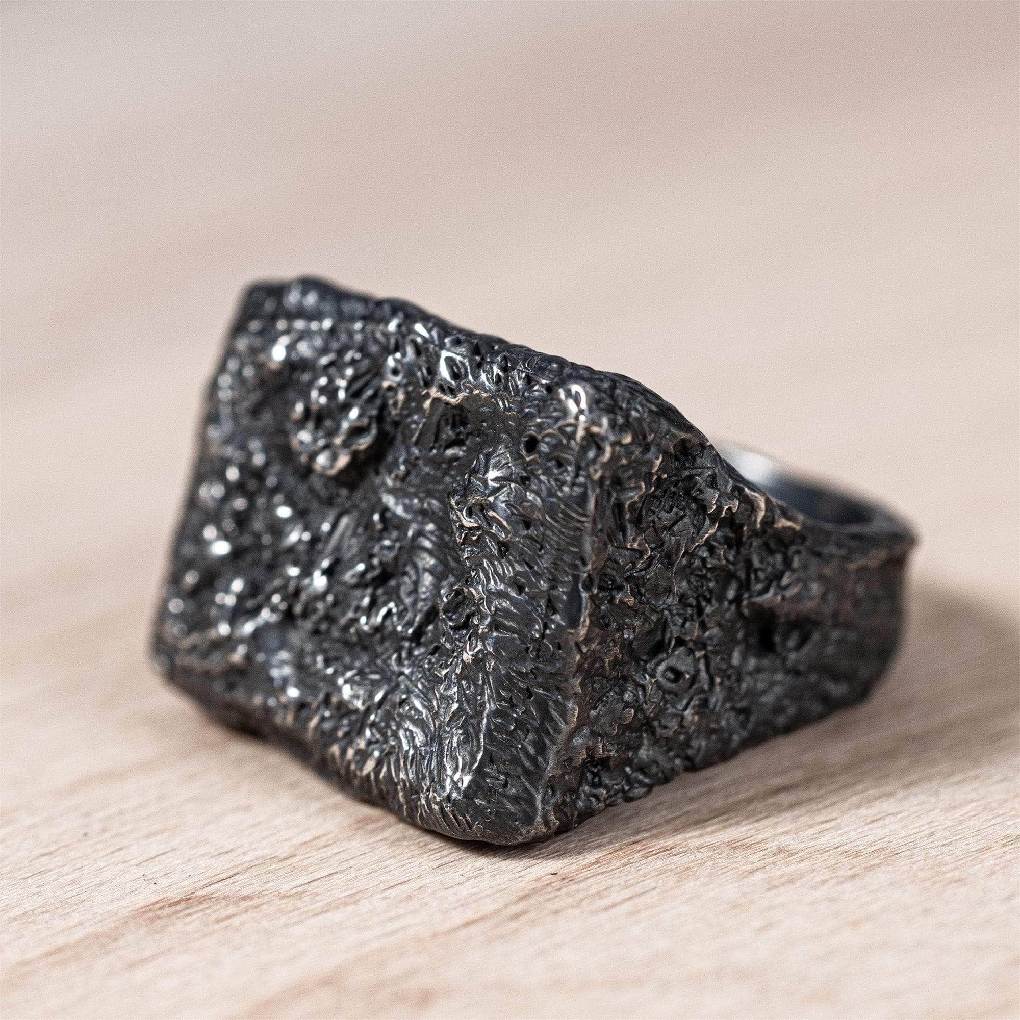 Cairn Sterling Silver Ring with Natural, Weathered Texture