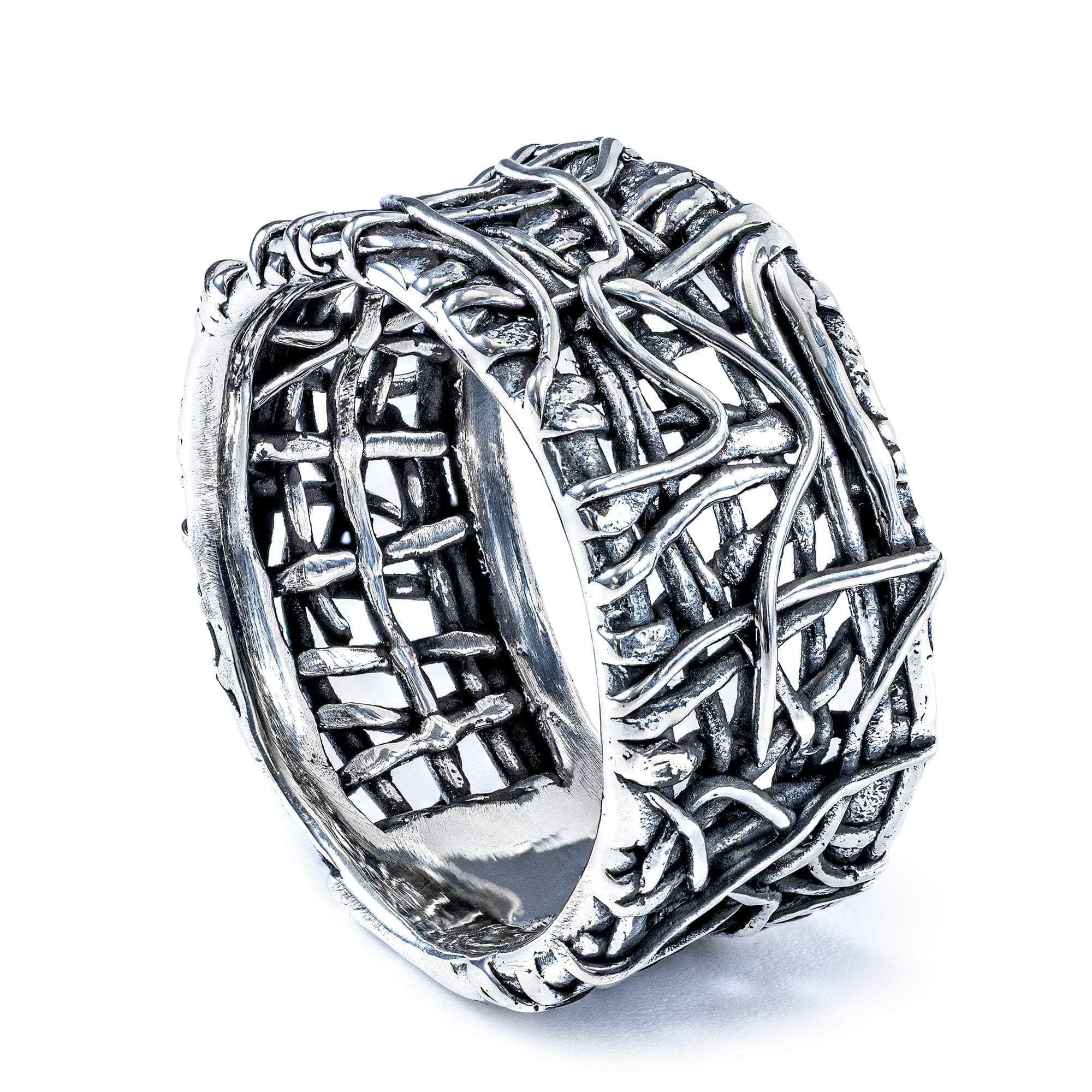 Chandail Oxidized 925 Silver Ring with Organic Webbed Texture