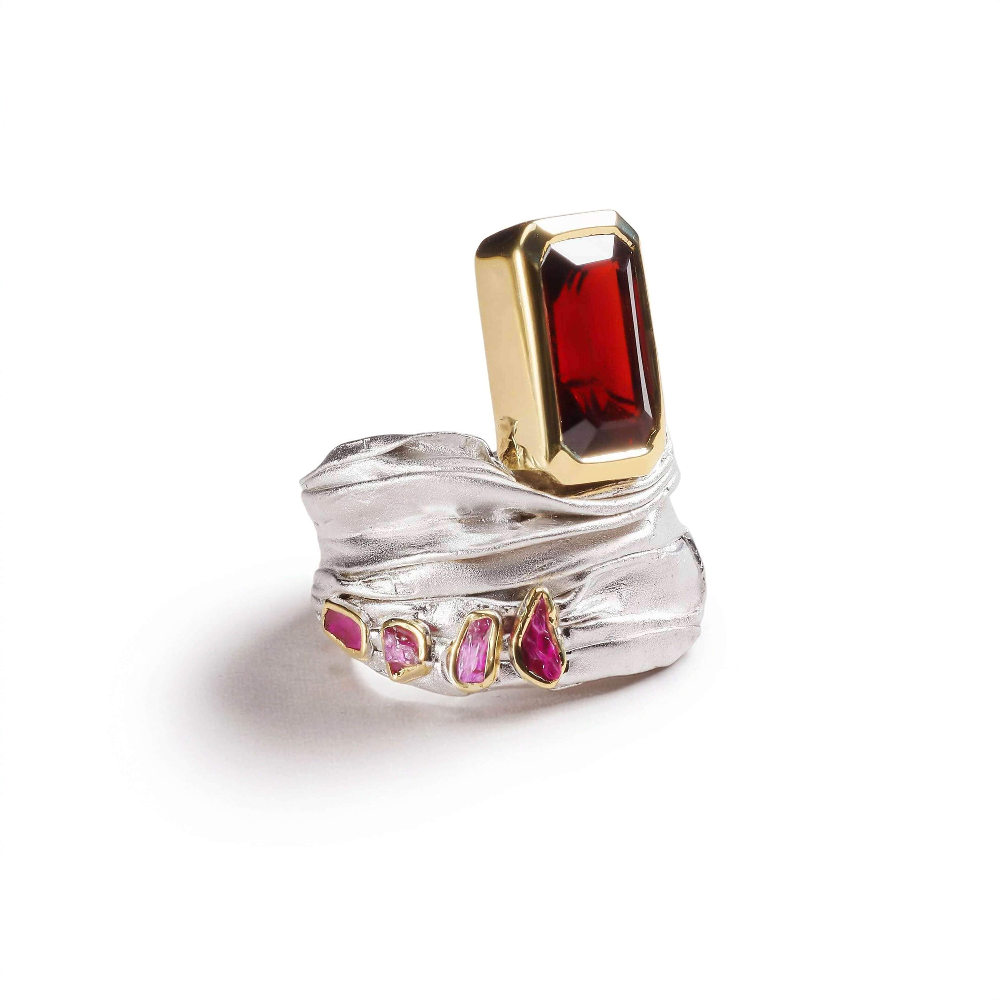 Tynis Garnet and Ruby Ring