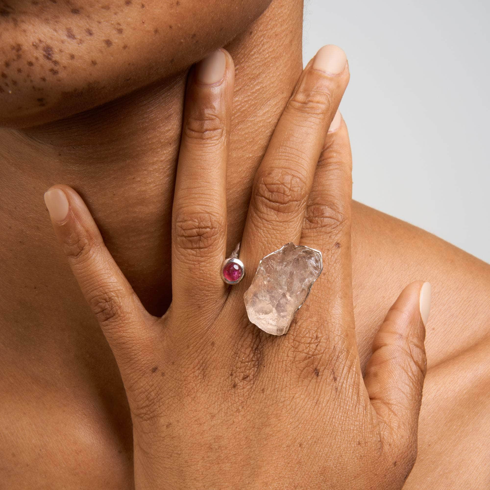 Aepy Rose Quartz and Pink Tourmaline Ring GERMAN KABIRSKI