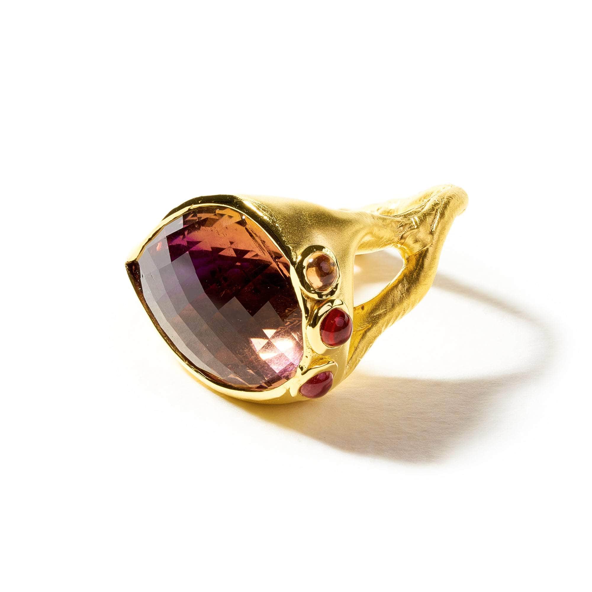 Rhynie Ametrine and Pink Tourmaline Ring GERMAN KABIRSKI