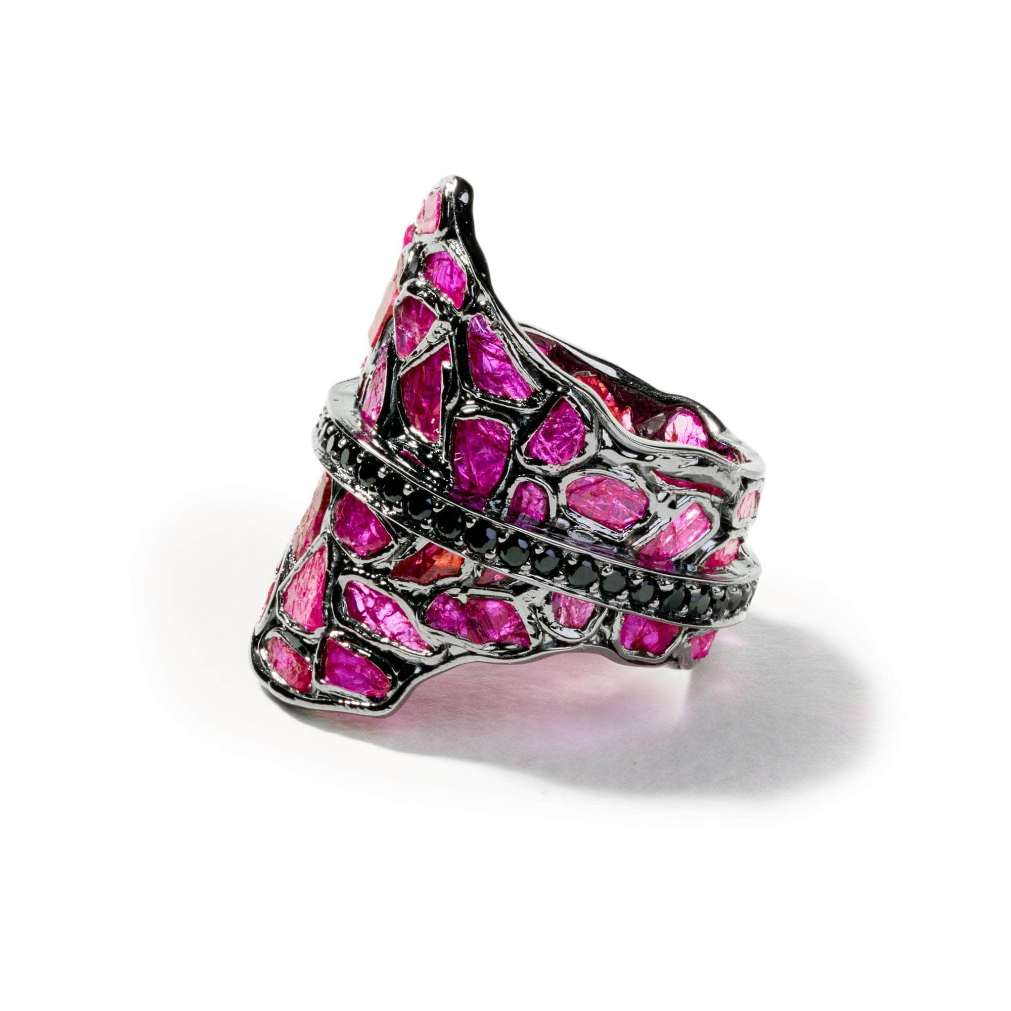 Kai Rough Ruby and Black Spinel Ring GERMAN KABIRSKI