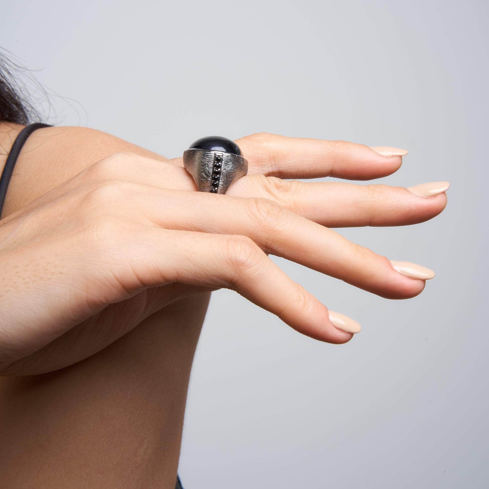 Thame Amethyst and Black Spinel Ring GERMAN KABIRSKI