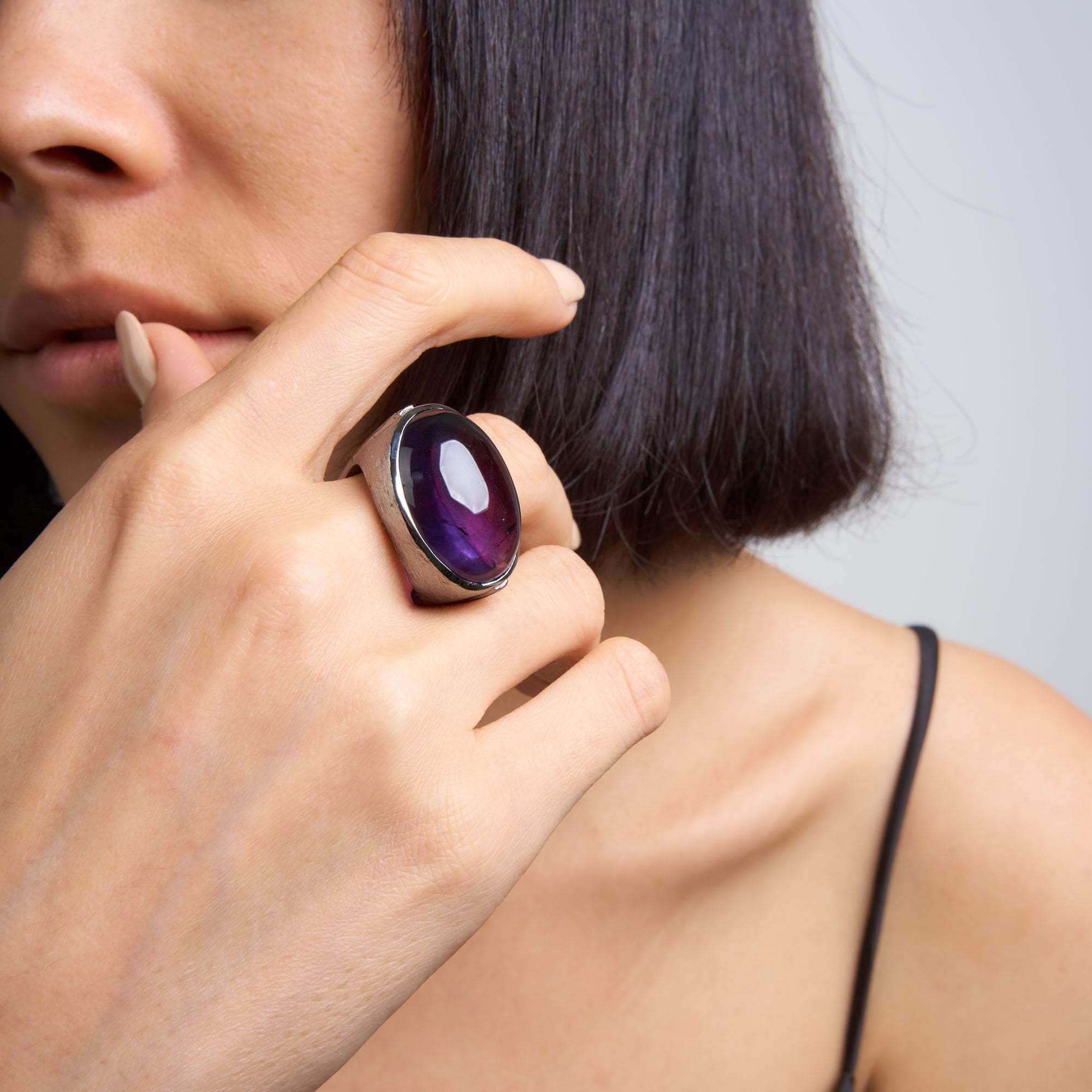 Thame Amethyst and Black Spinel Ring GERMAN KABIRSKI
