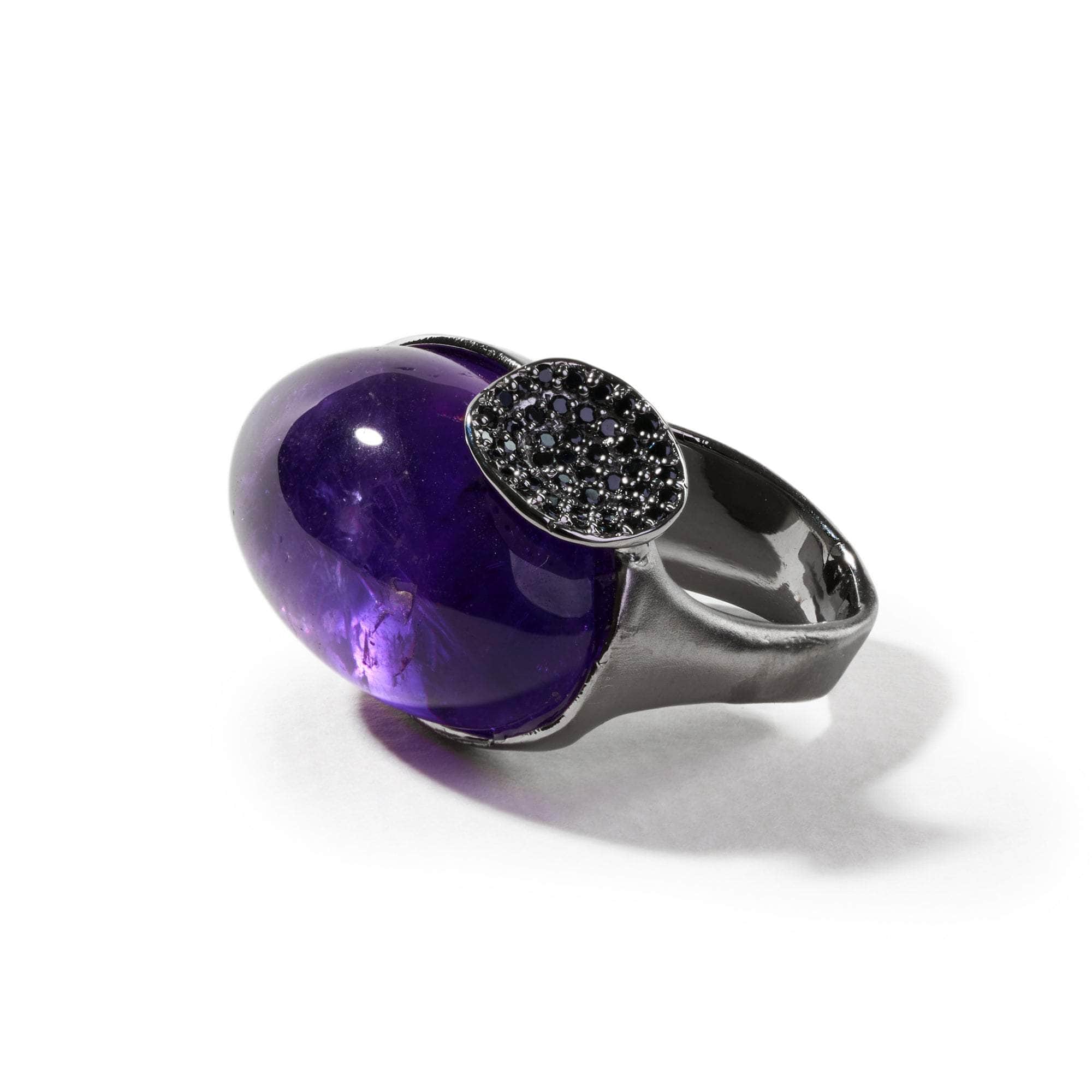 Henn Amethyst and Black Spinel Ring GERMAN KABIRSKI