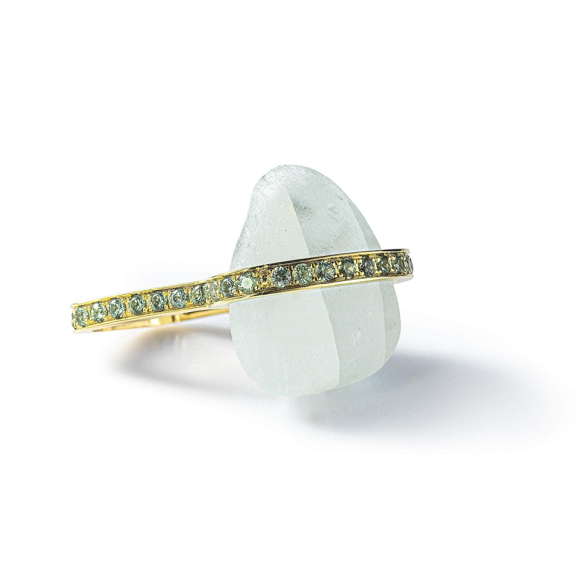 Narry Rough Topaz and Green Sapphire Ring GERMAN KABIRSKI
