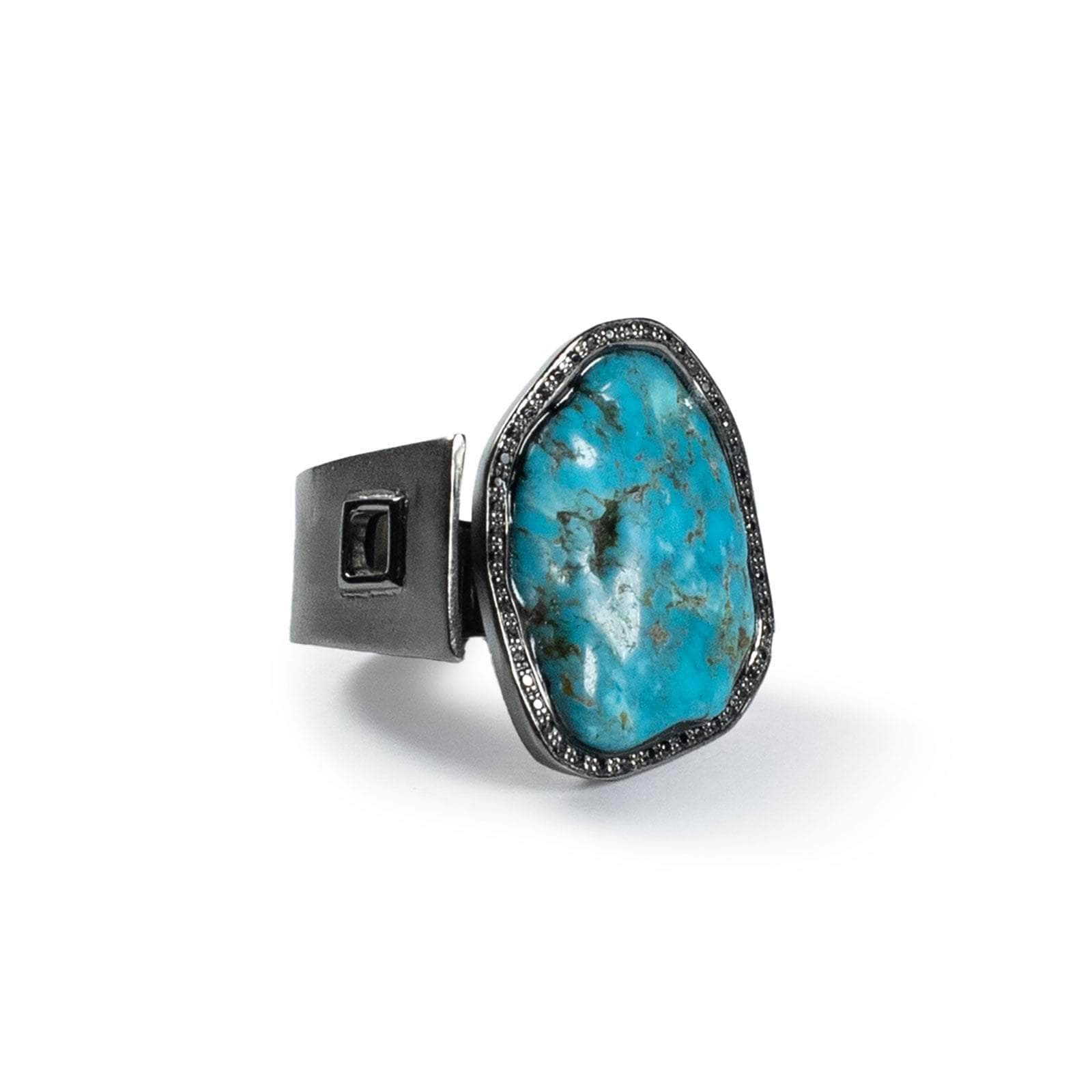 Hara Rough Turquoise and Spinel Ring