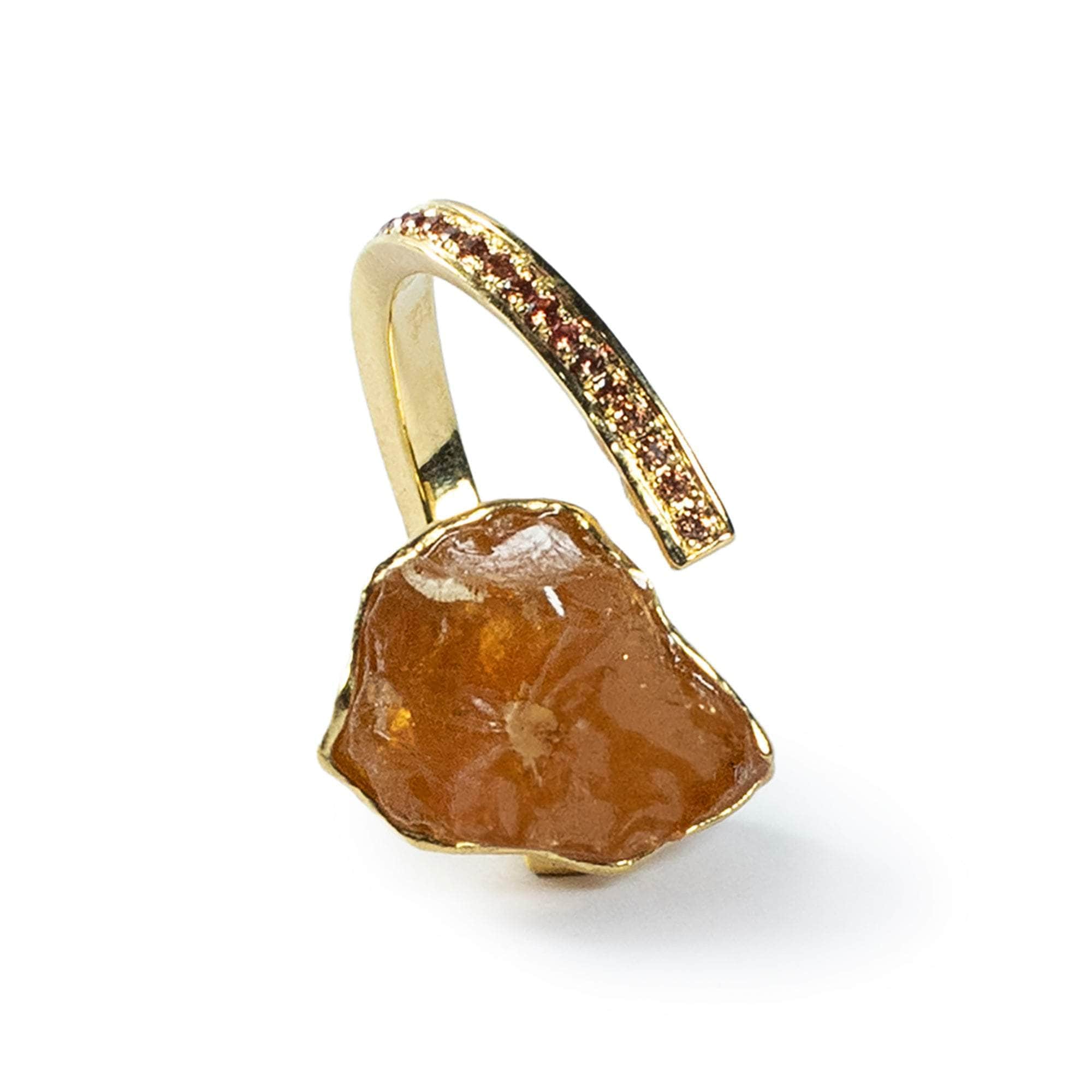 Altin Rough Citrine and Sapphire Ring