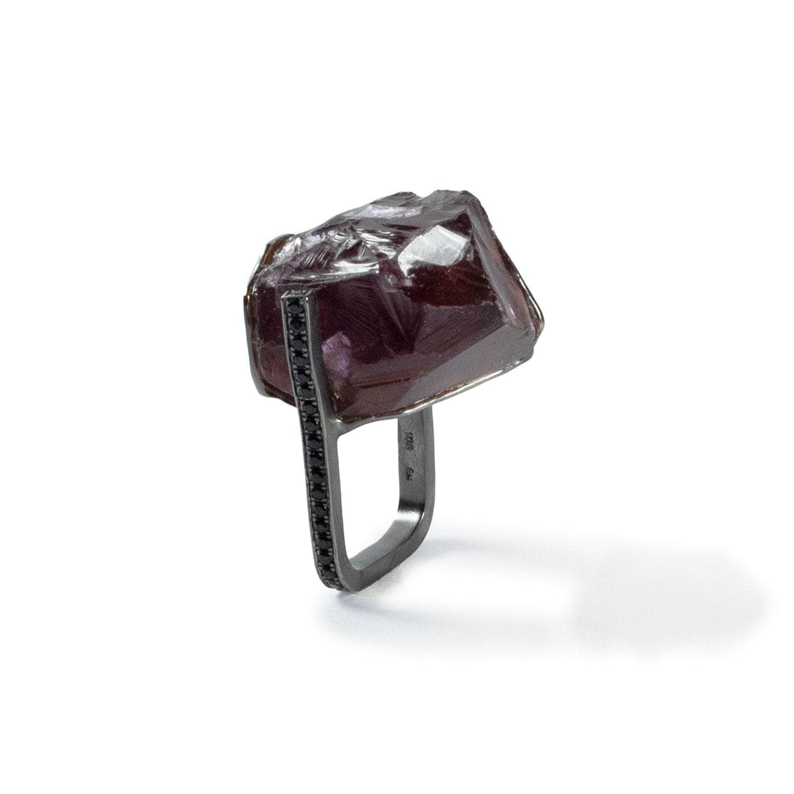 Kara Rough Amethyst and Spinel Ring