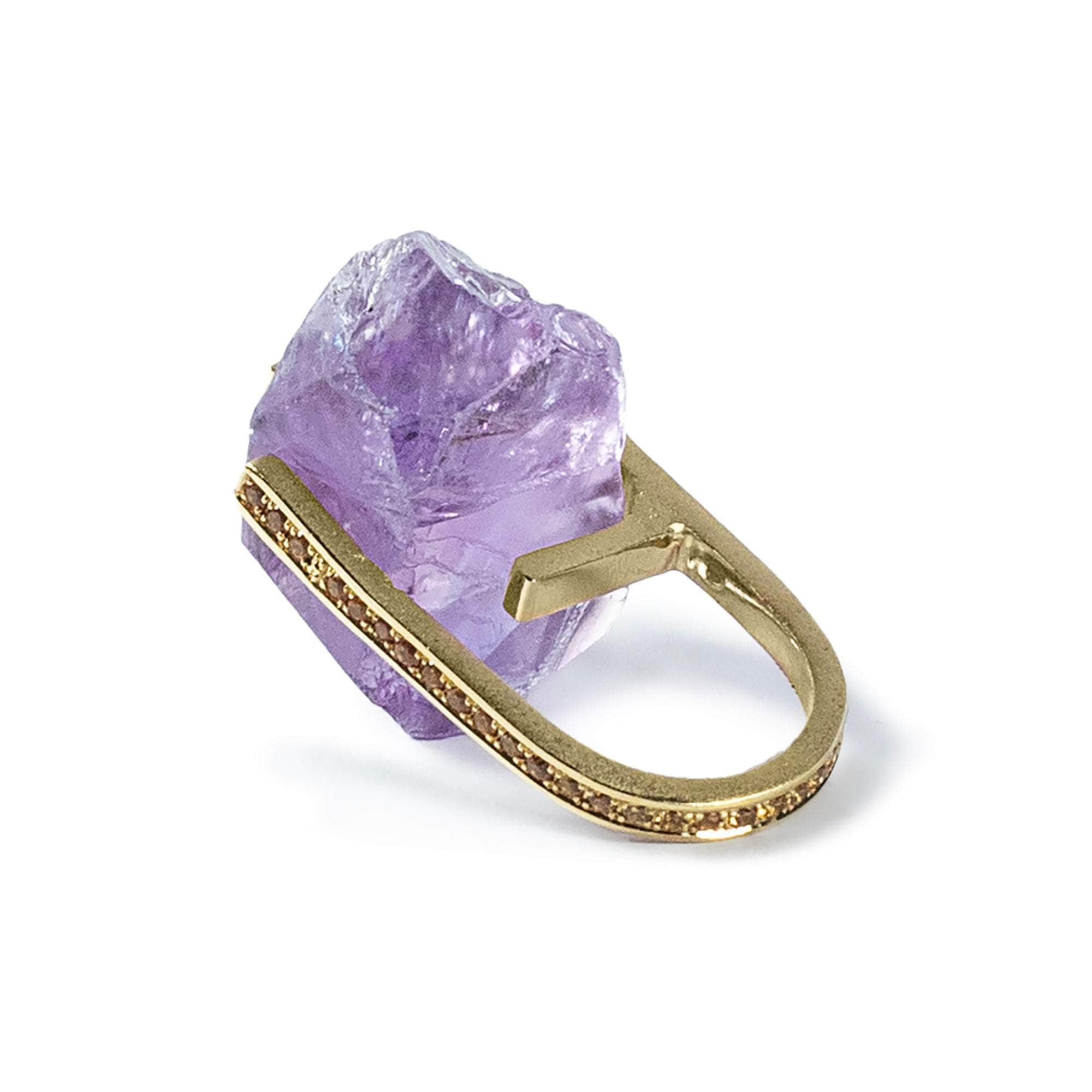 Kulta Rough Amethyst and Sapphire Ring