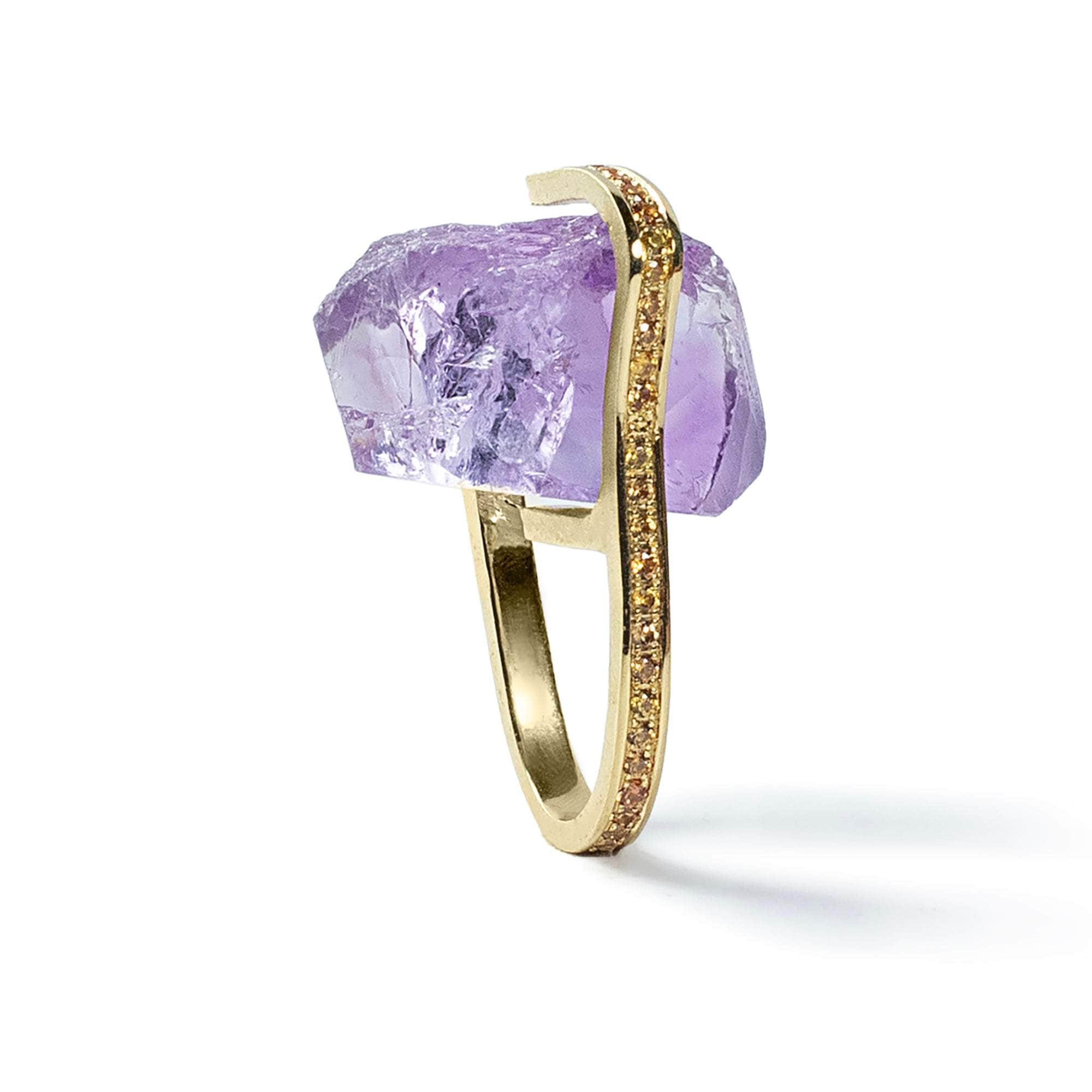 Kulta Rough Amethyst and Sapphire Ring