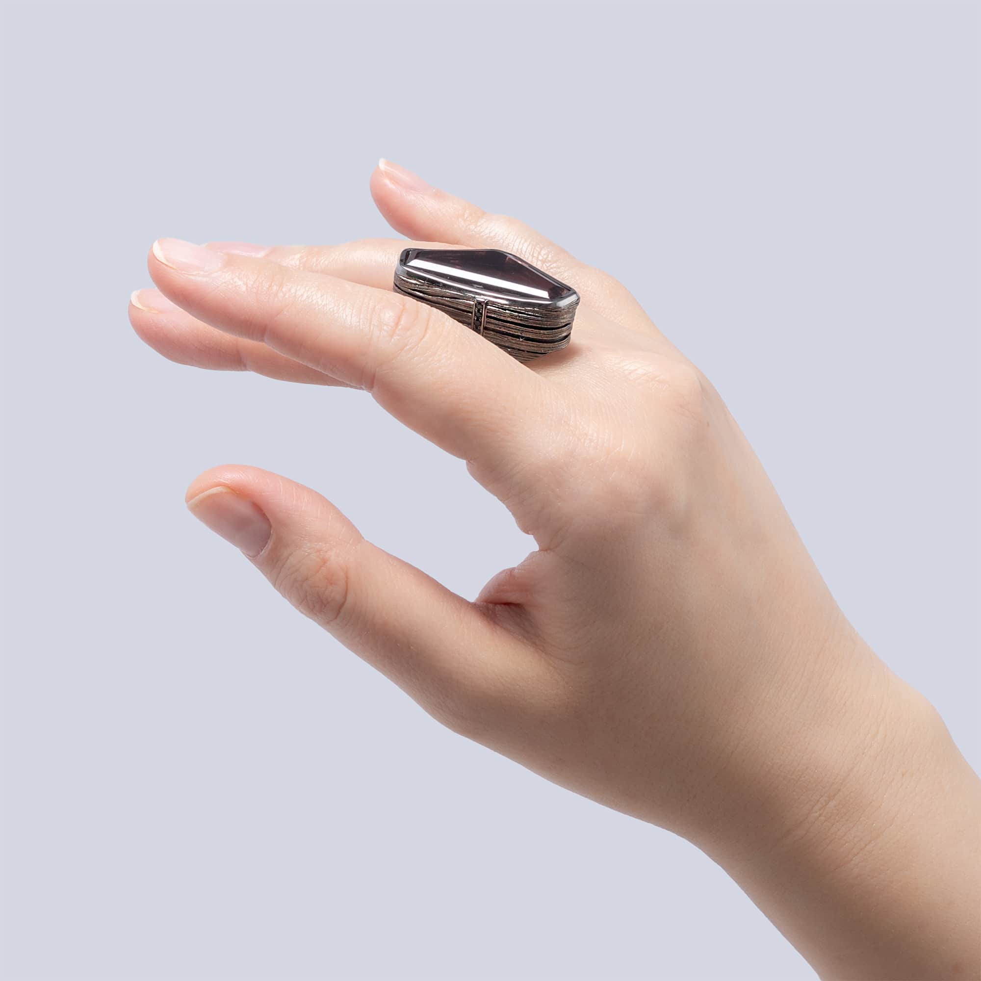 Ezri Singular Edition Sterling Silver Ring With Ametrine & Black Spinel