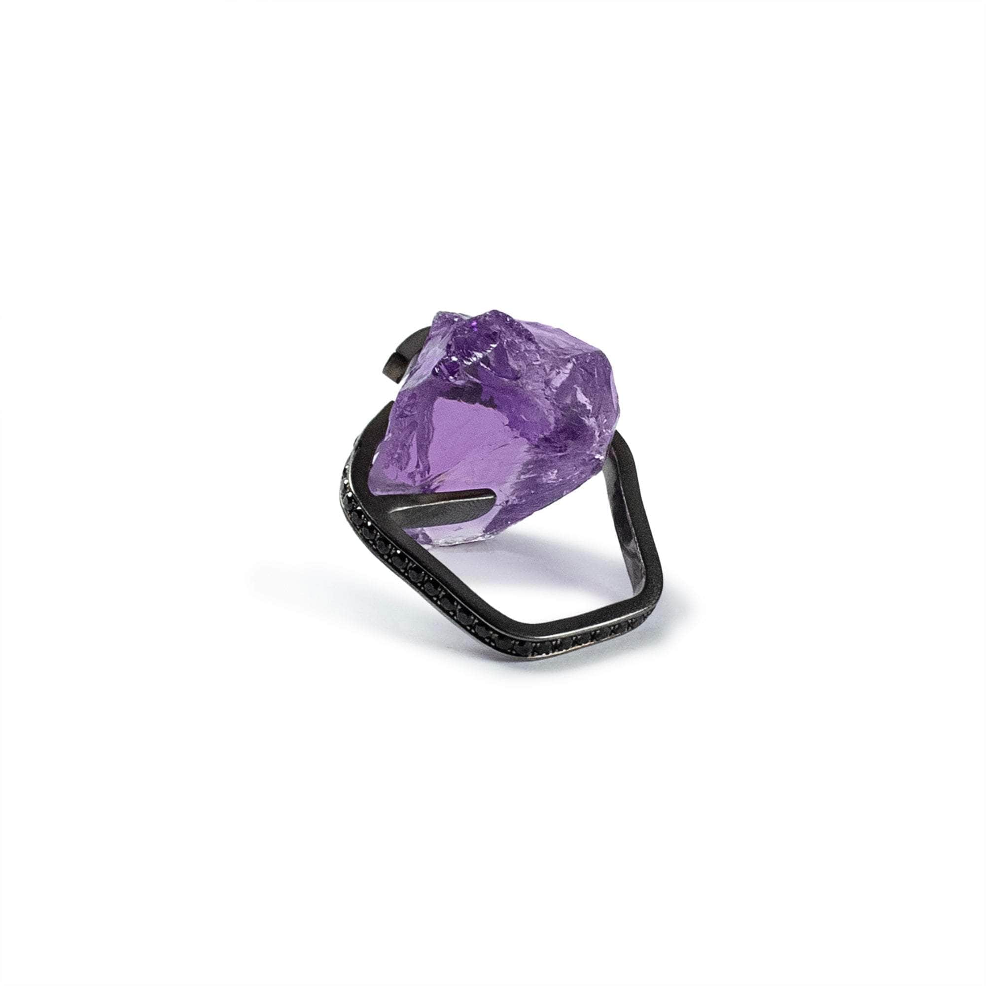 Porffor Rough Amethyst and Spinel Ring