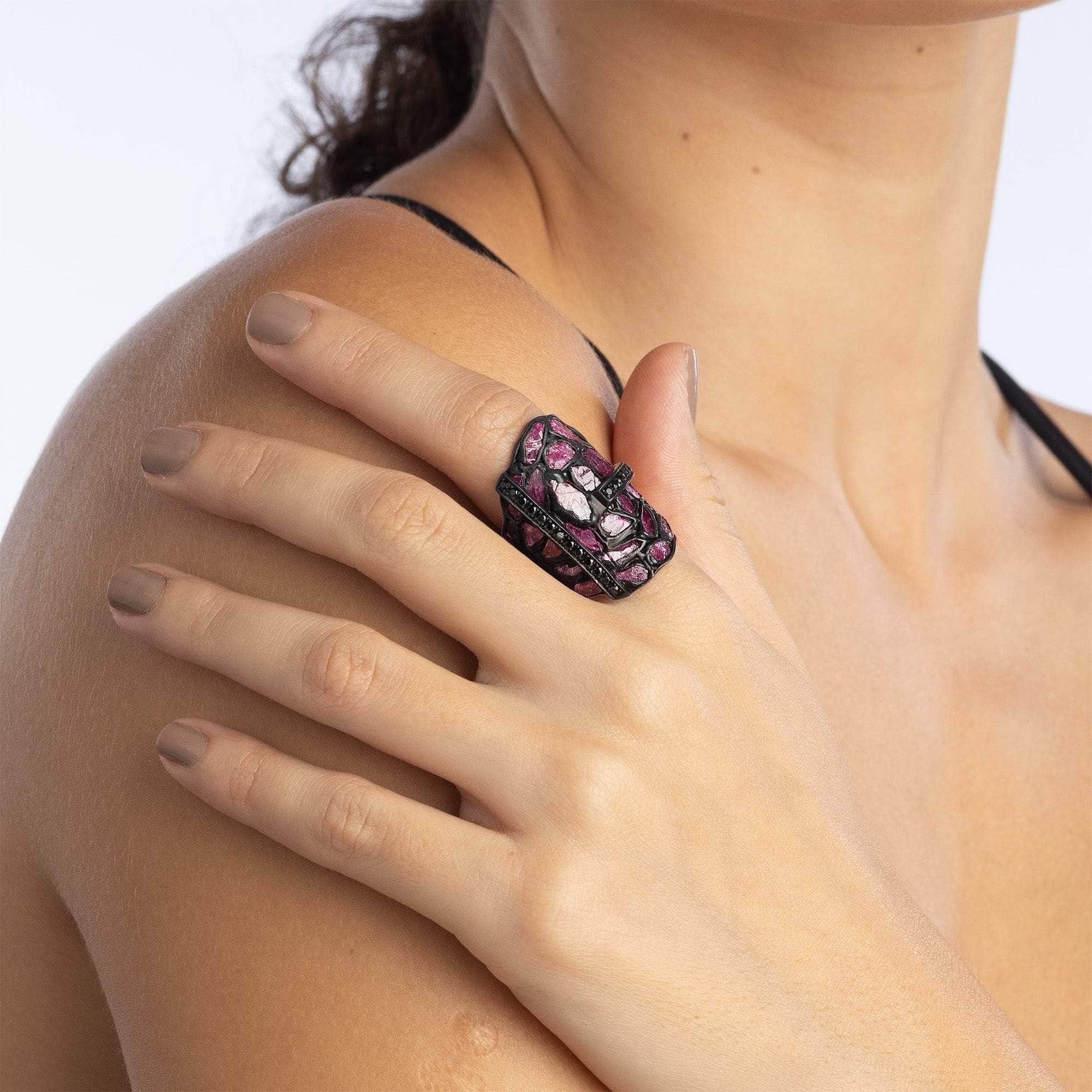 Kinh Rough Ruby and Spinel Ring