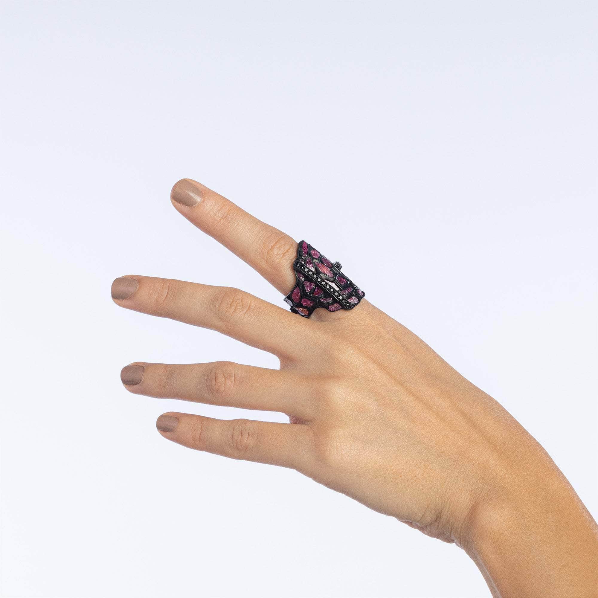 Kinh Rough Ruby and Spinel Ring