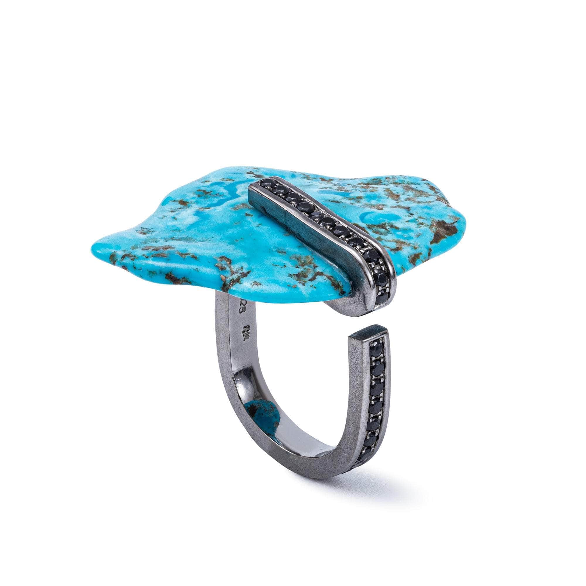Peret Rough Turquoise and Spinel Ring