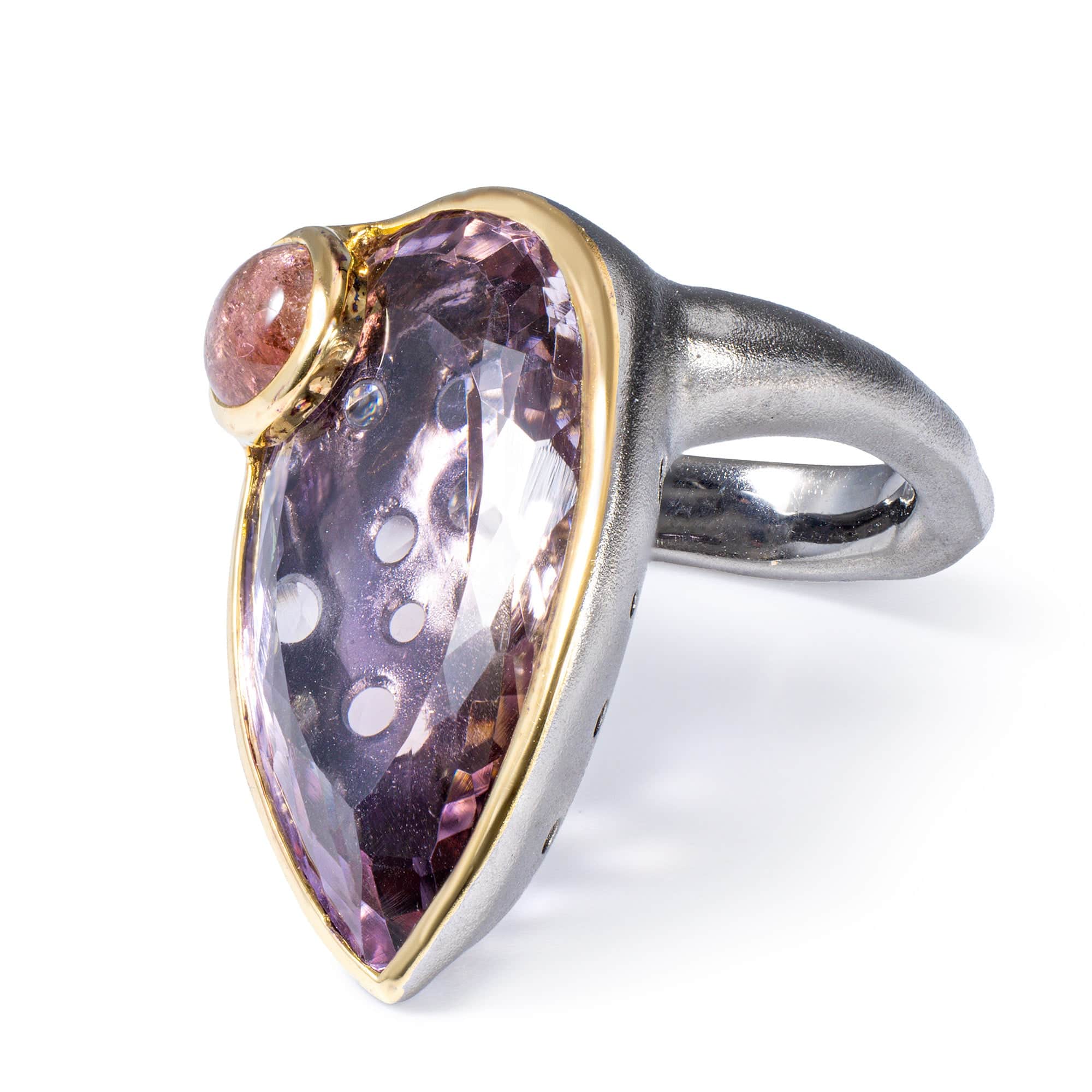 Roxa Singular Edition Sterling Silver Ring With Ametrine & Pink Tourmaline