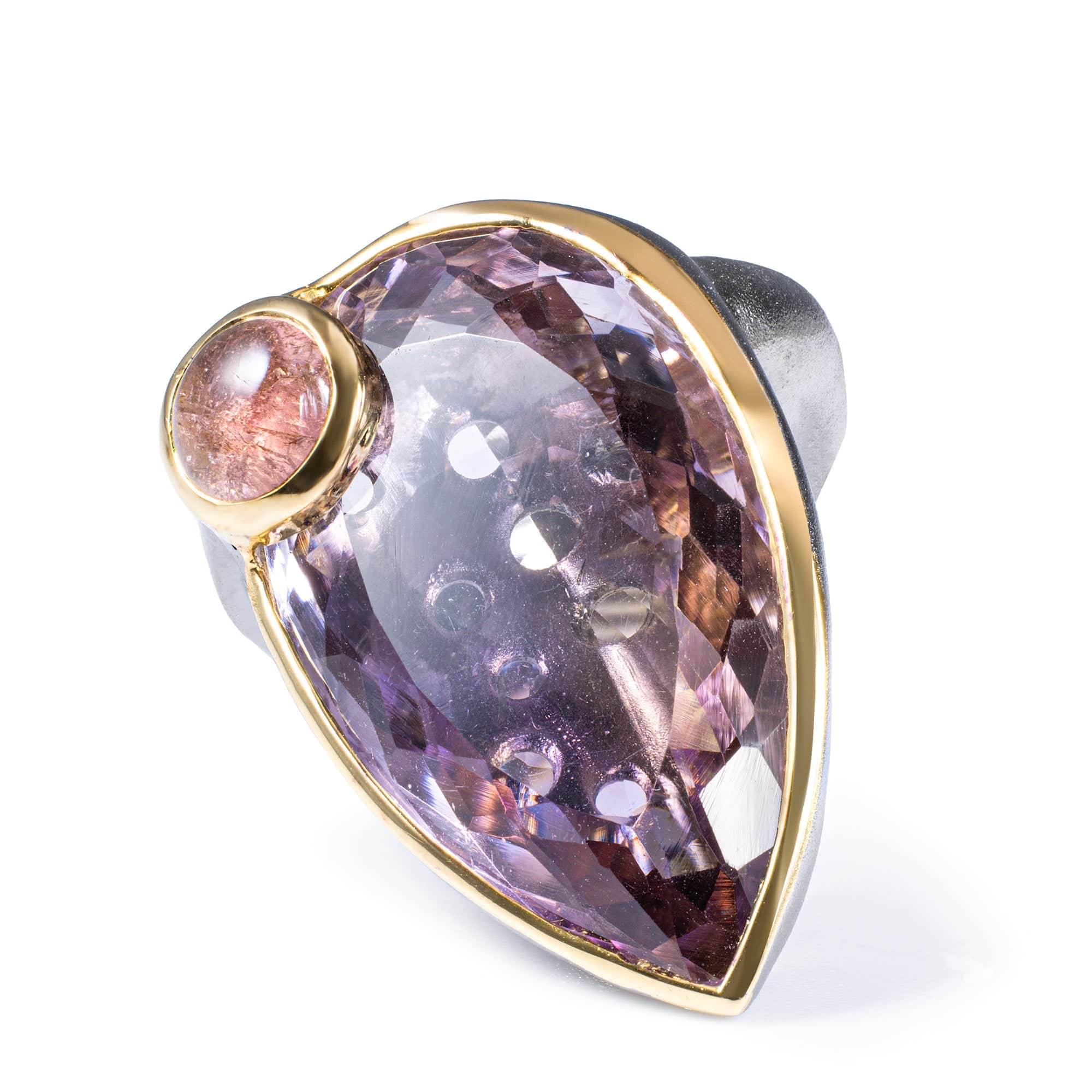 Roxa Singular Edition Sterling Silver Ring With Ametrine & Pink Tourmaline