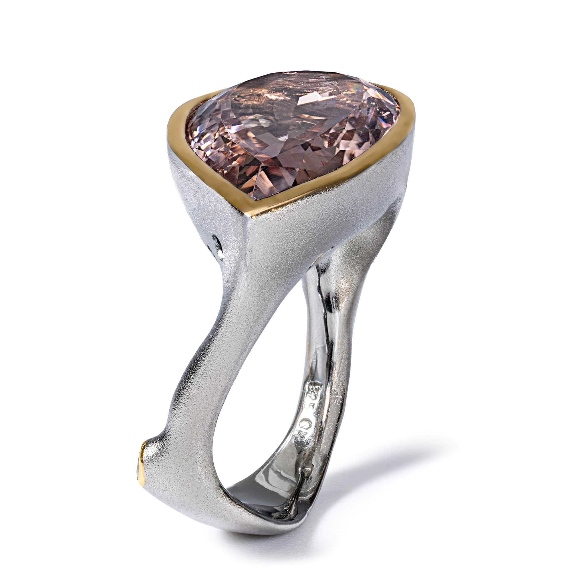 Claro Singular Edition Sterling Silver Ring With Ametrine & Cognac Diamond