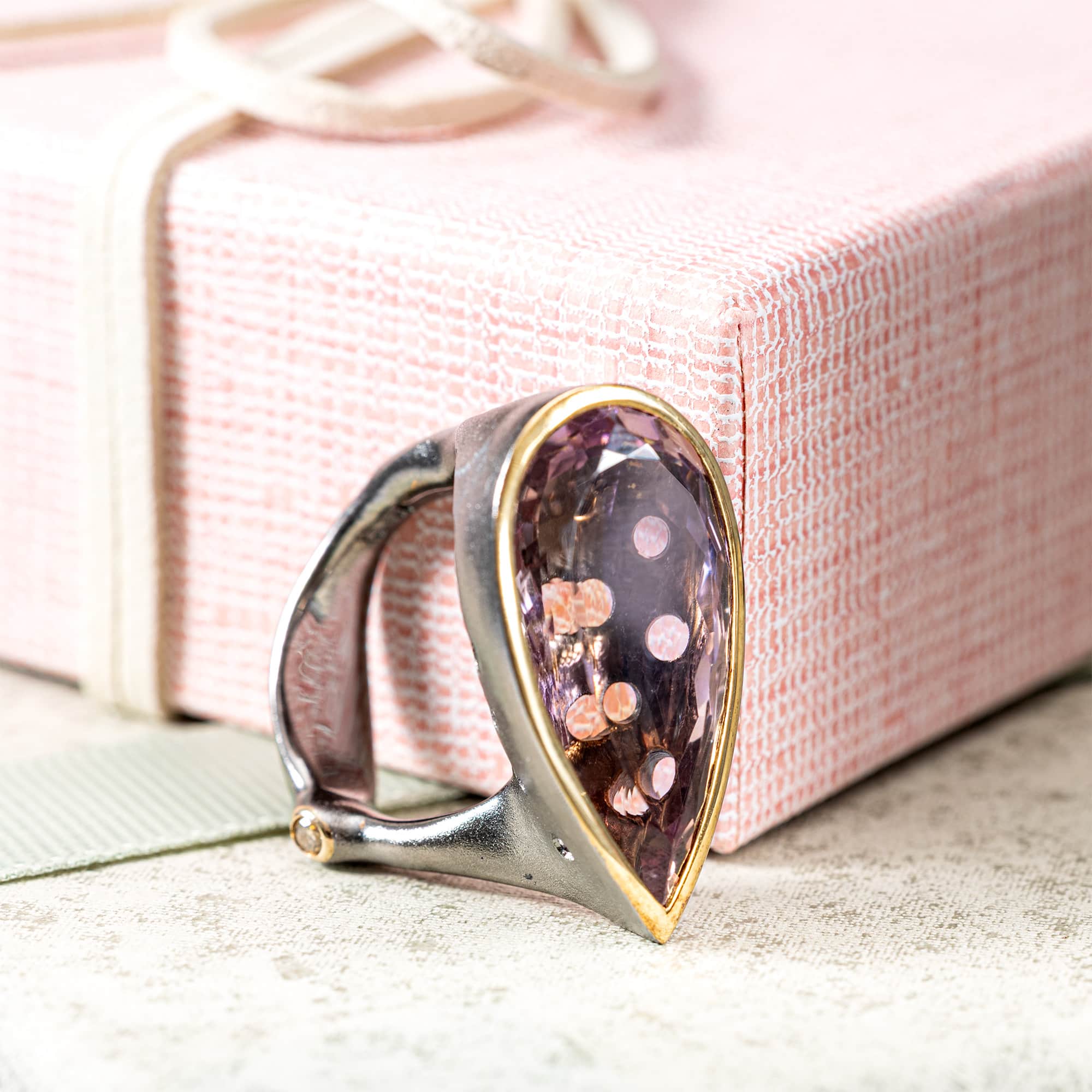 Claro Singular Edition Sterling Silver Ring With Ametrine & Cognac Diamond
