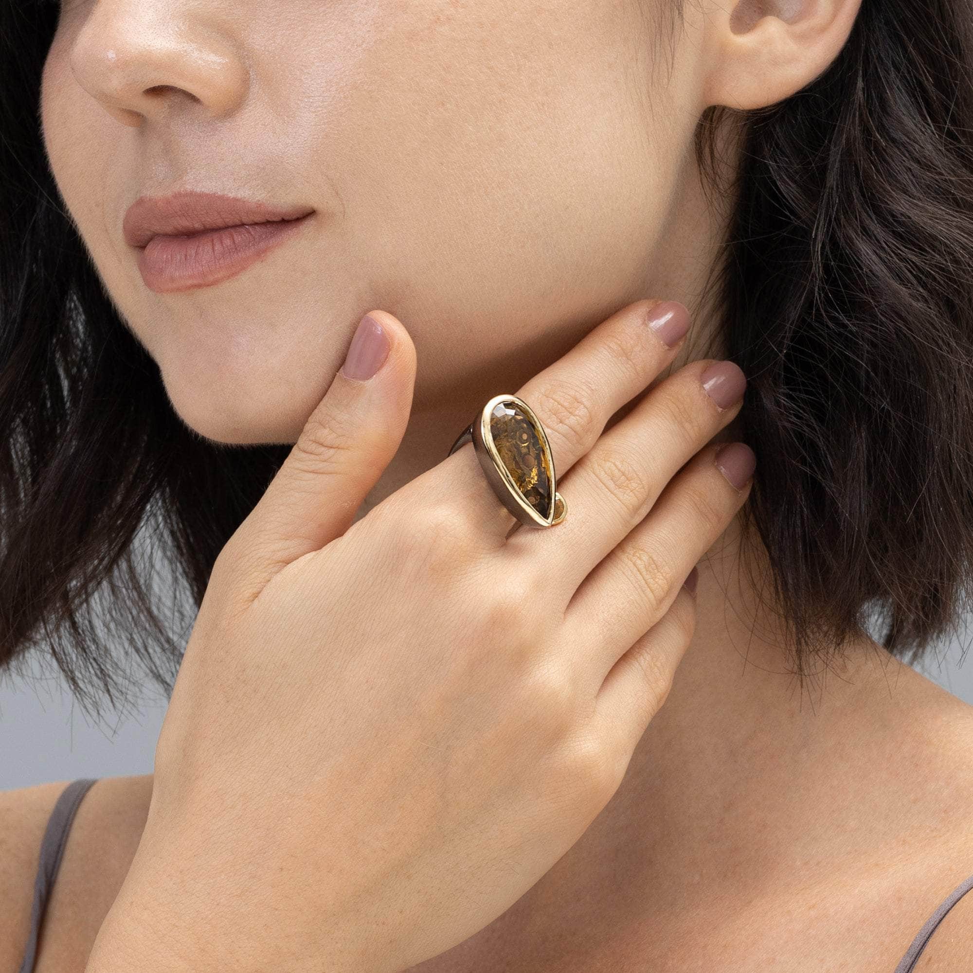 Tallis Citrine and Sapphire Ring