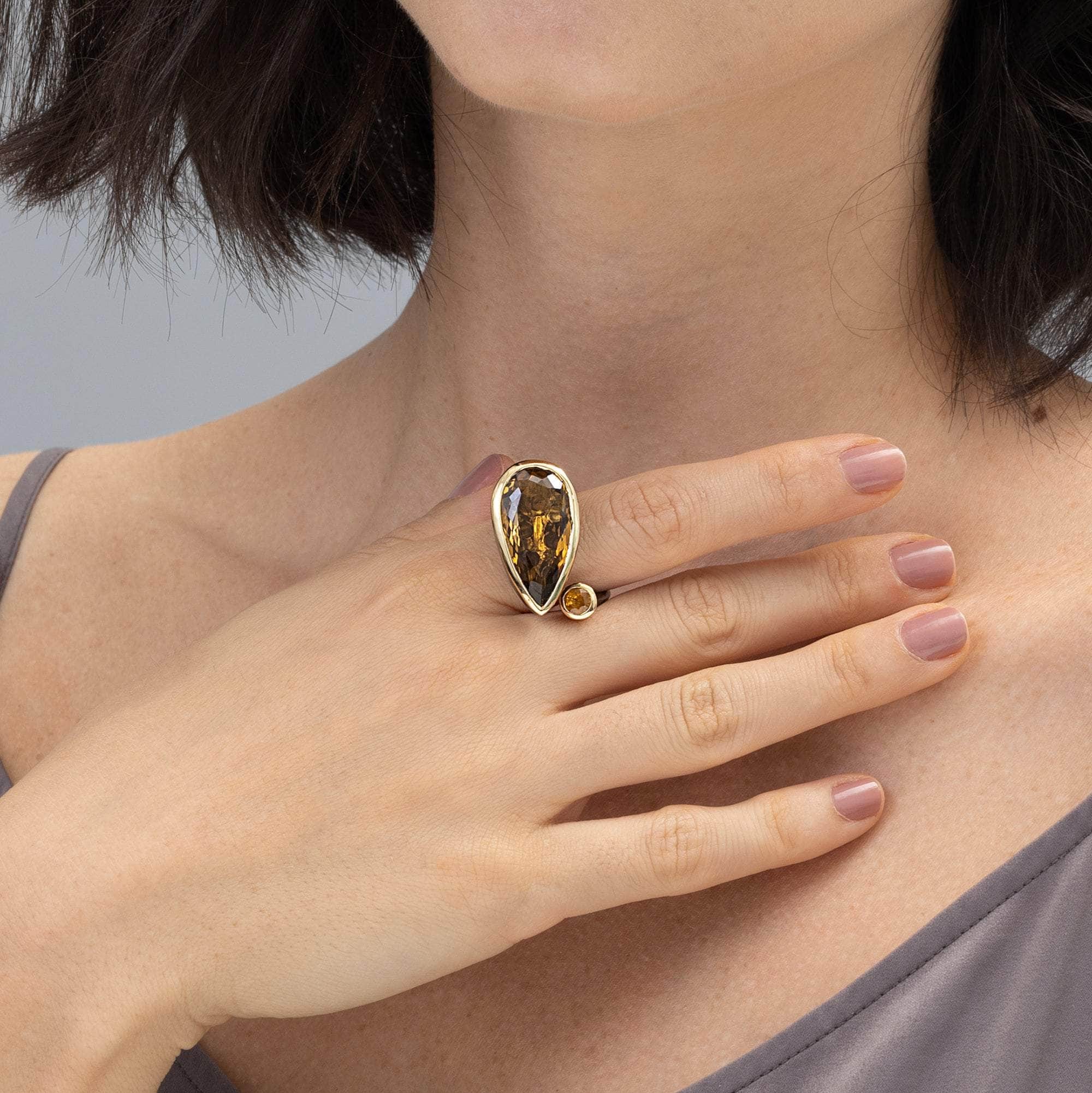Tallis Citrine and Sapphire Ring