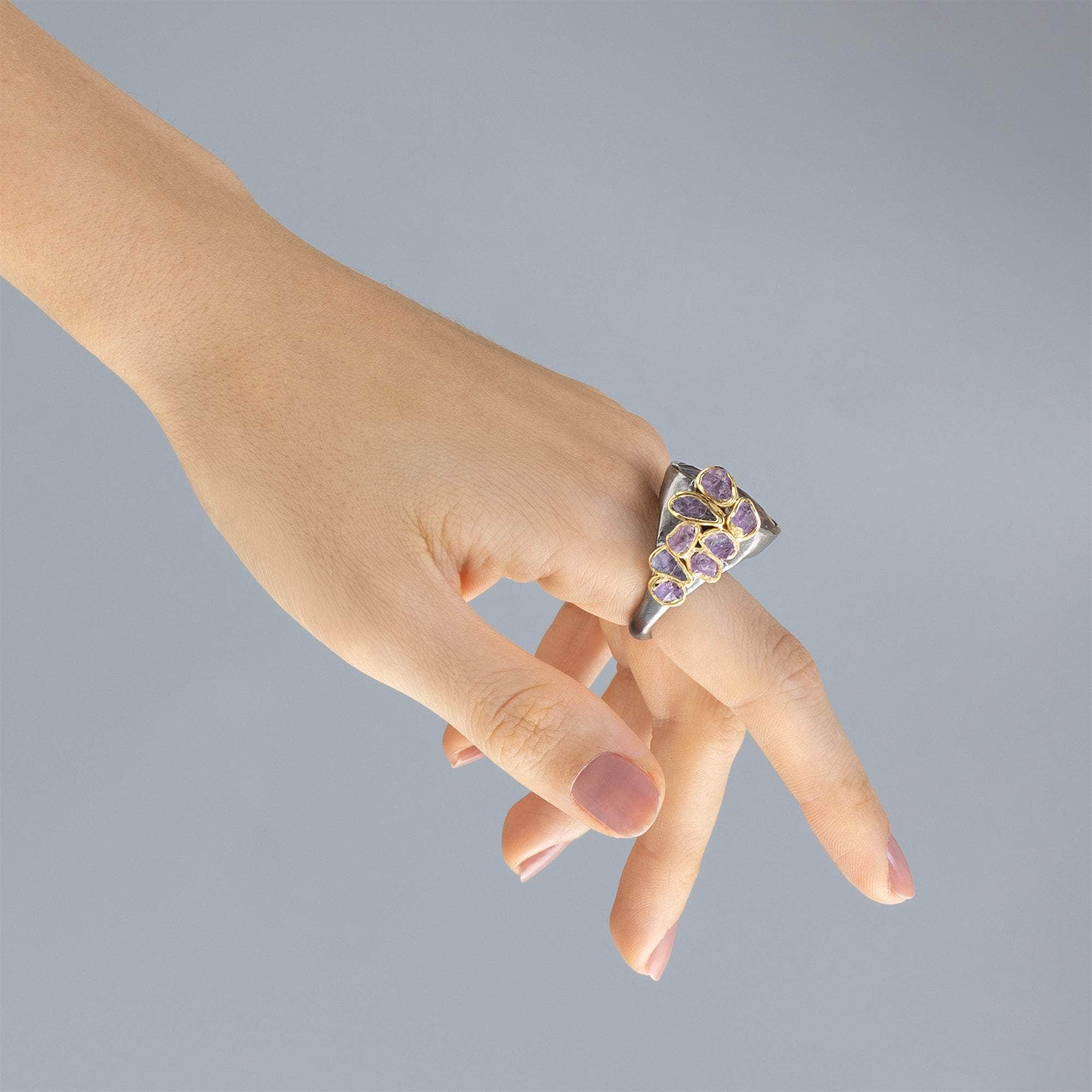 Byrd Ametrine and Rough Sapphire Ring