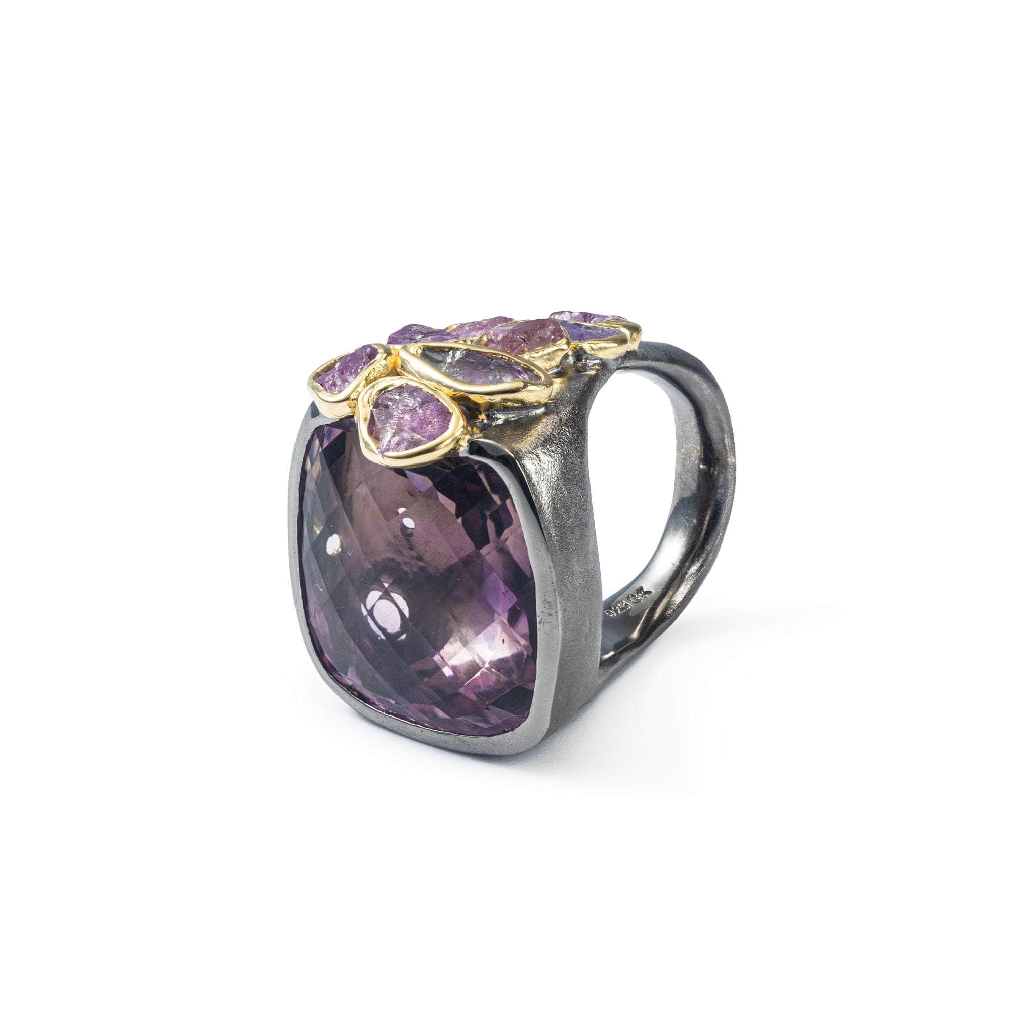 Byrd Ametrine and Rough Sapphire Ring
