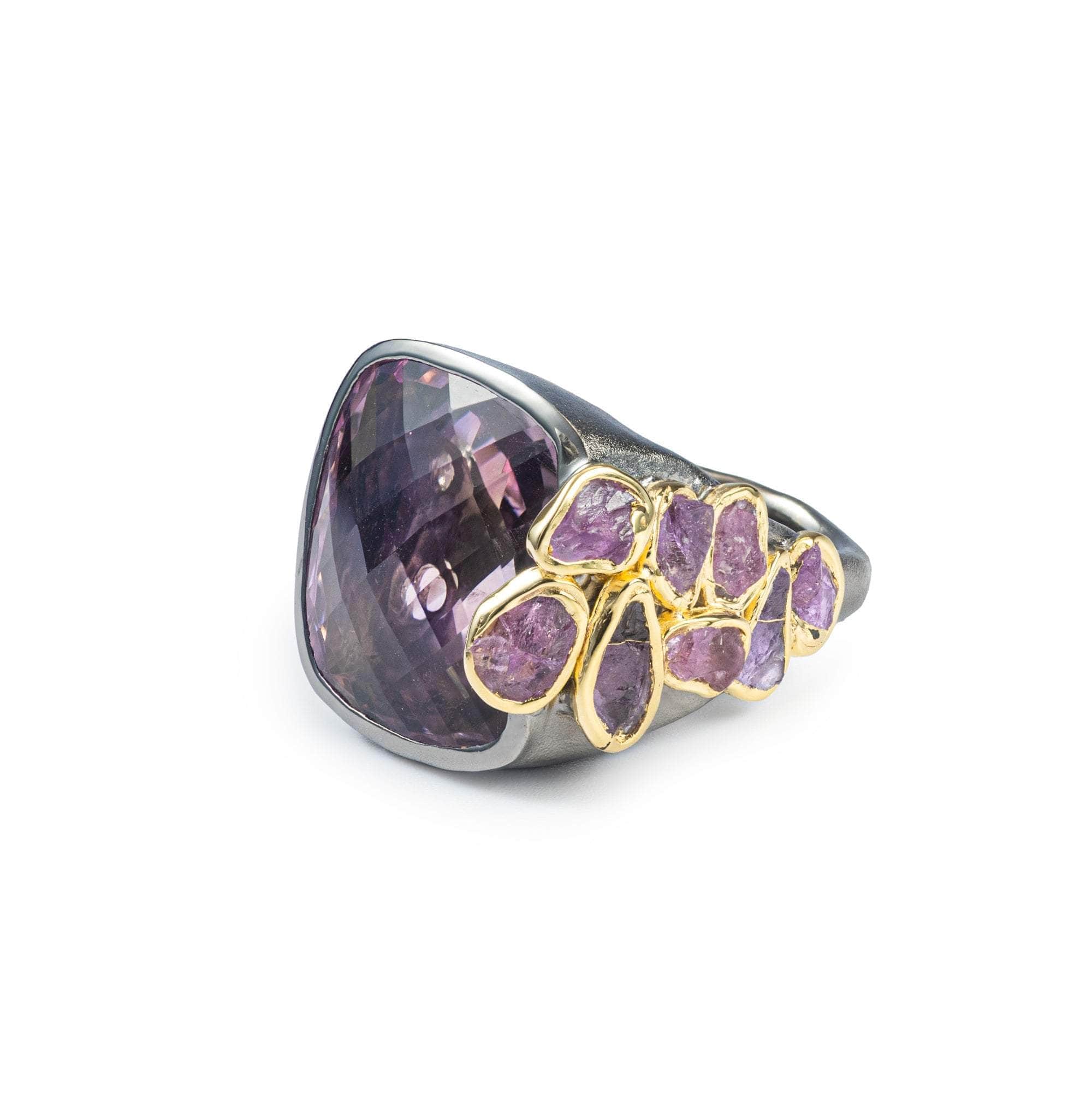Byrd Ametrine and Rough Sapphire Ring