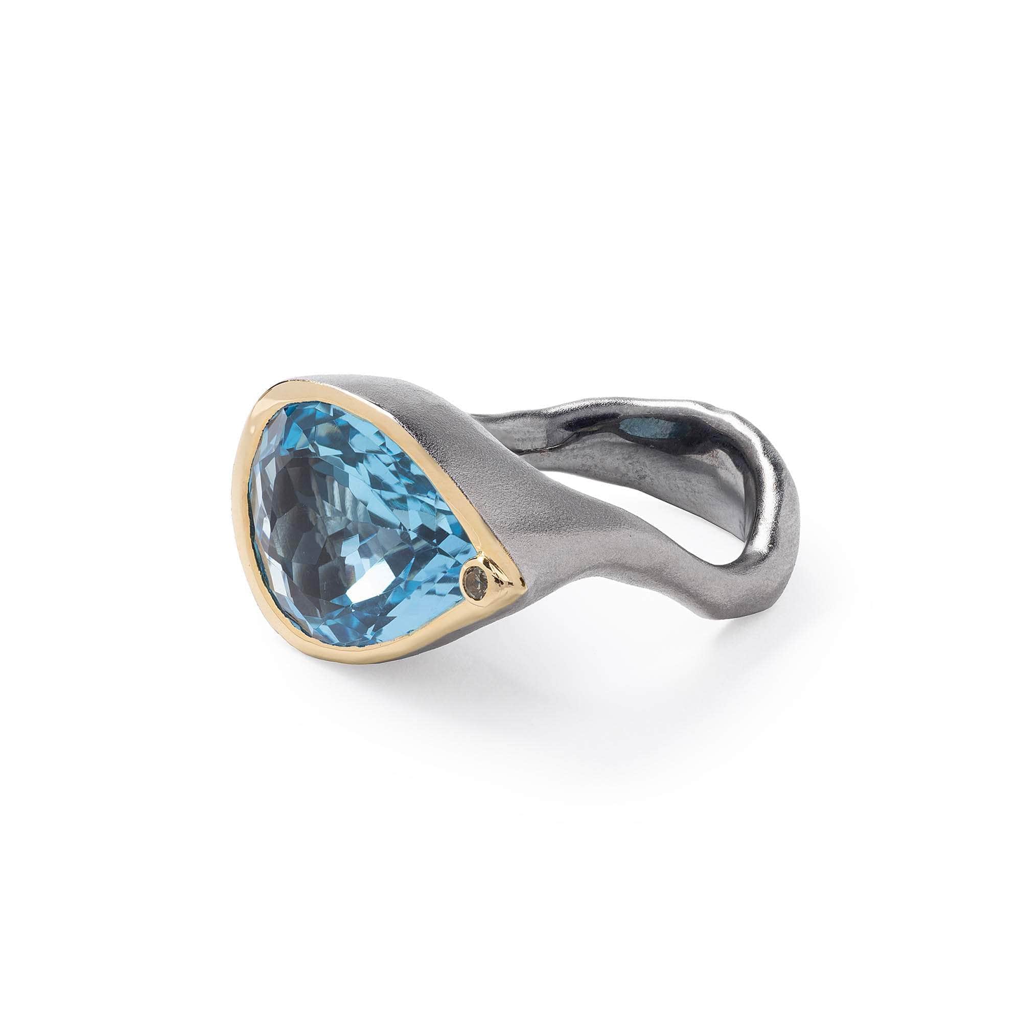 Jasir Blue Topaz and Sapphire Ring