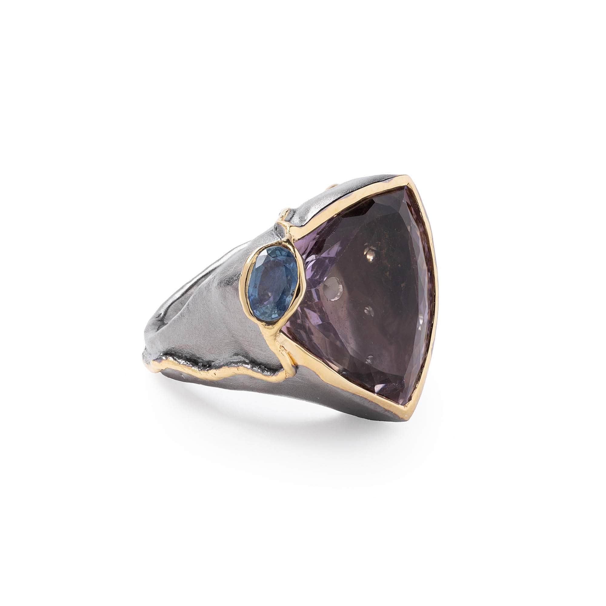 Maia Ametrine and Sapphire Ring