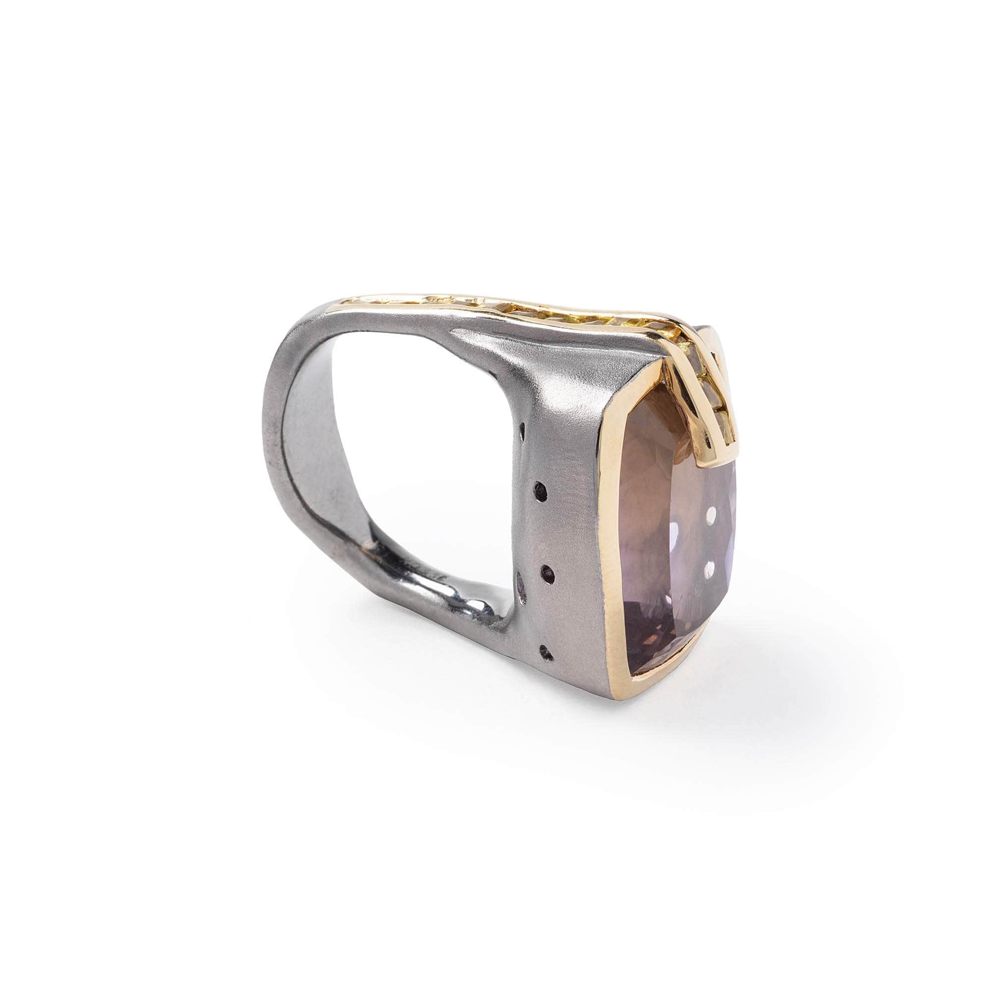 Ike Ametrine and Sapphire Ring