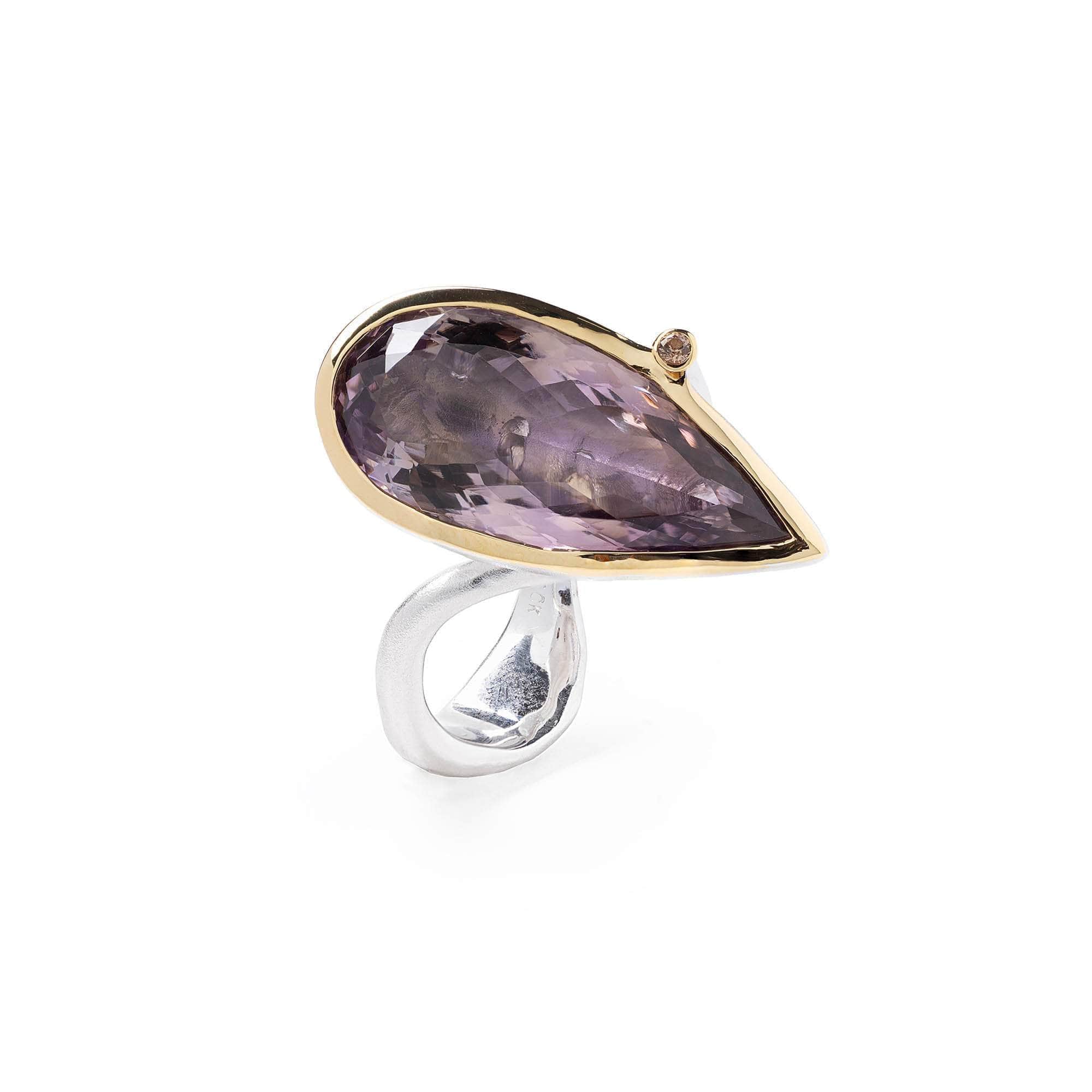 Afure Singular Edition Sterling Silver Ring with Ametrine & Sapphire