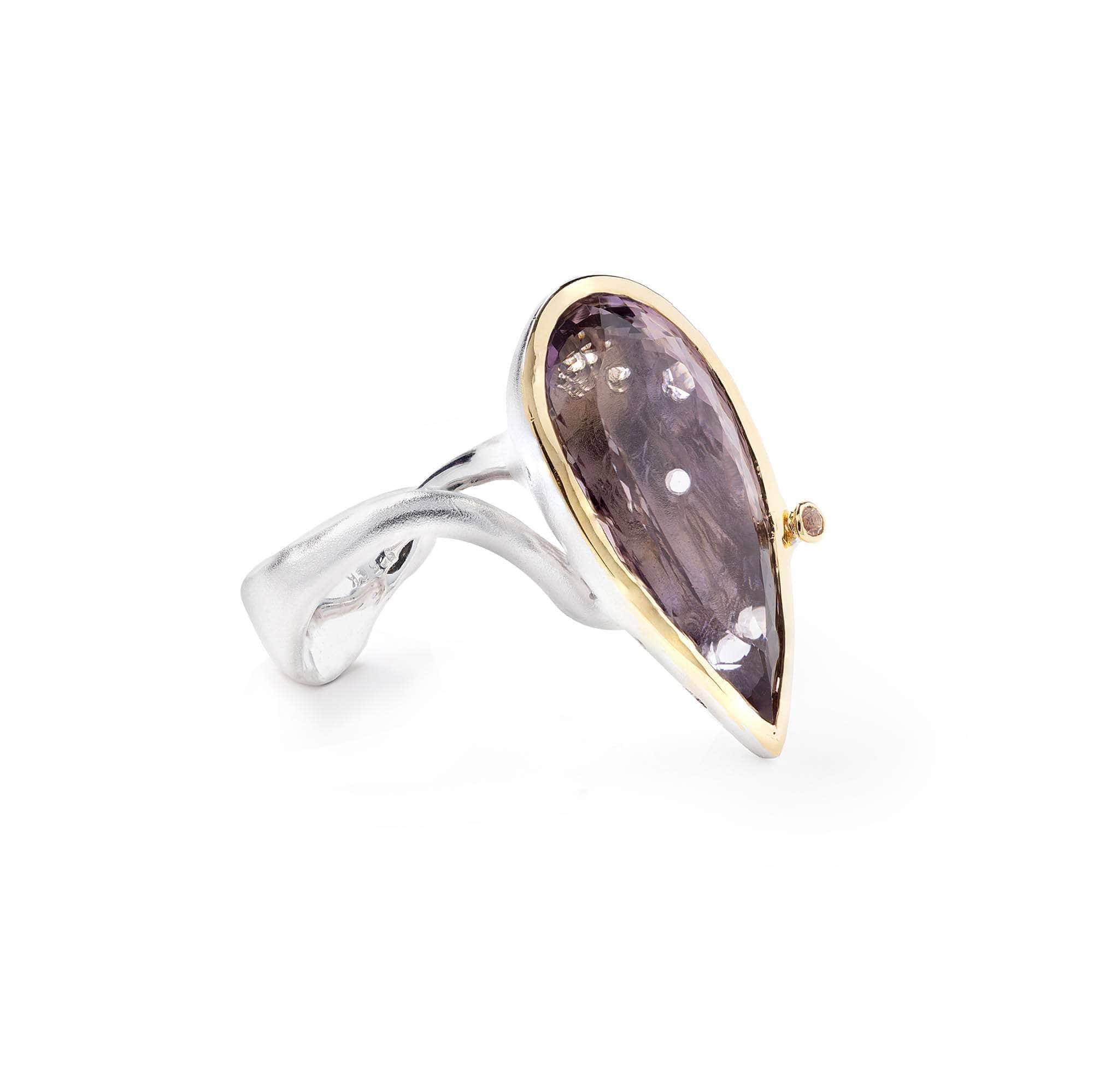 Afure Singular Edition Sterling Silver Ring with Ametrine & Sapphire
