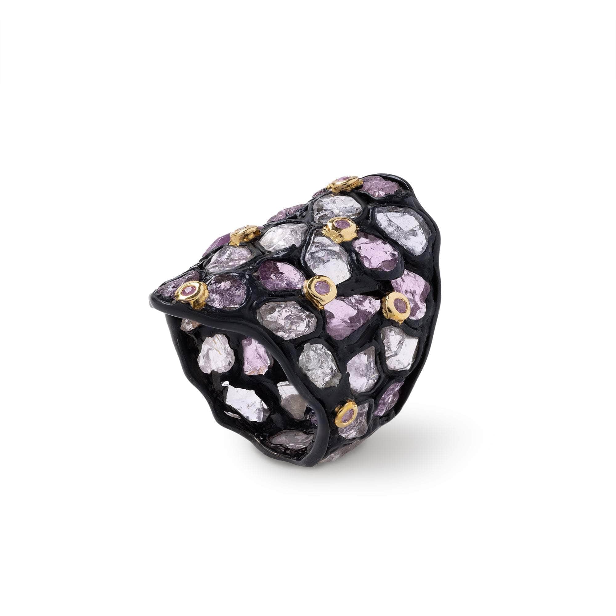 Roshan Rough Sapphire and Sapphire Ring